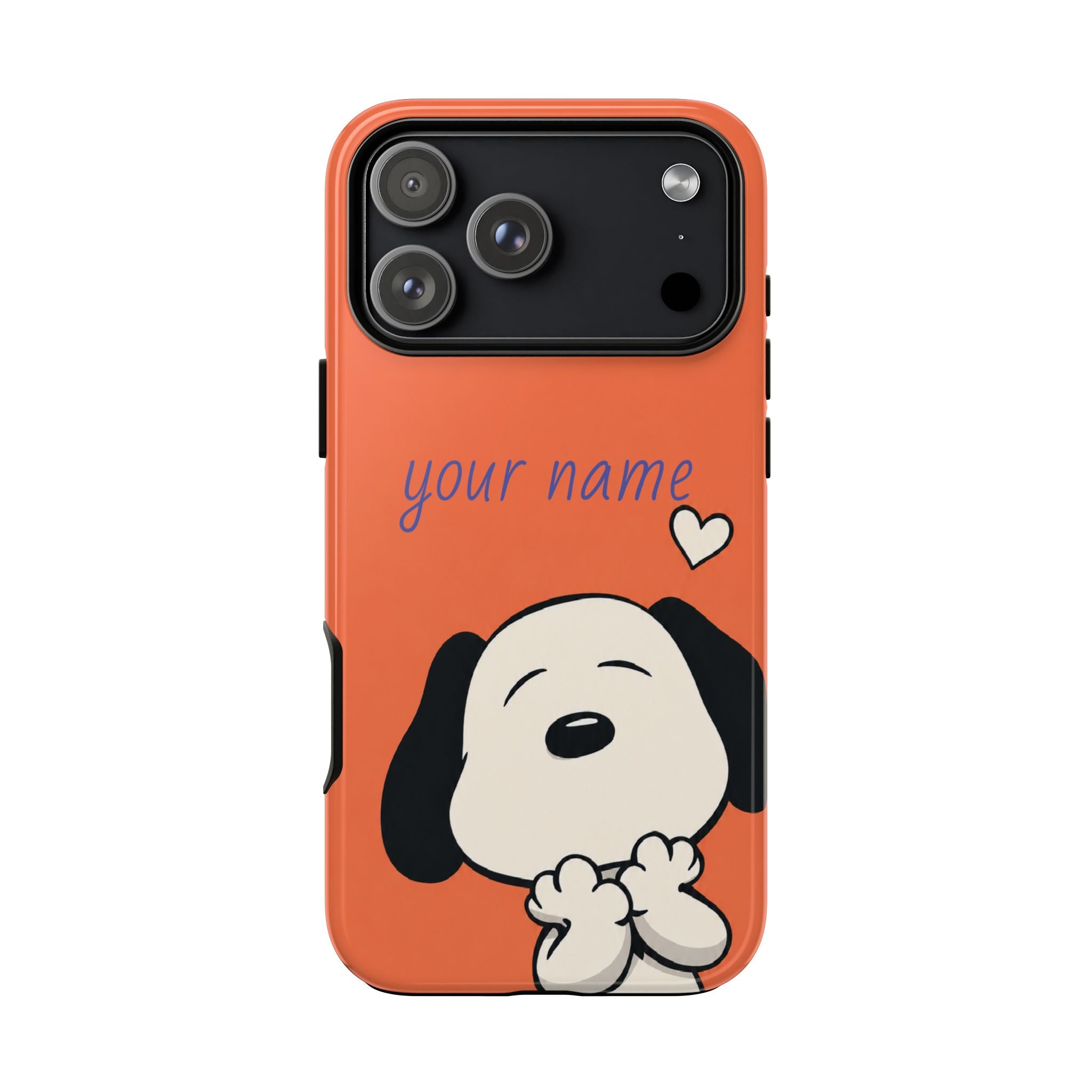 Personalized Cute Snoopy Dog Phone Case — Custom Name Protective iPhone Cover