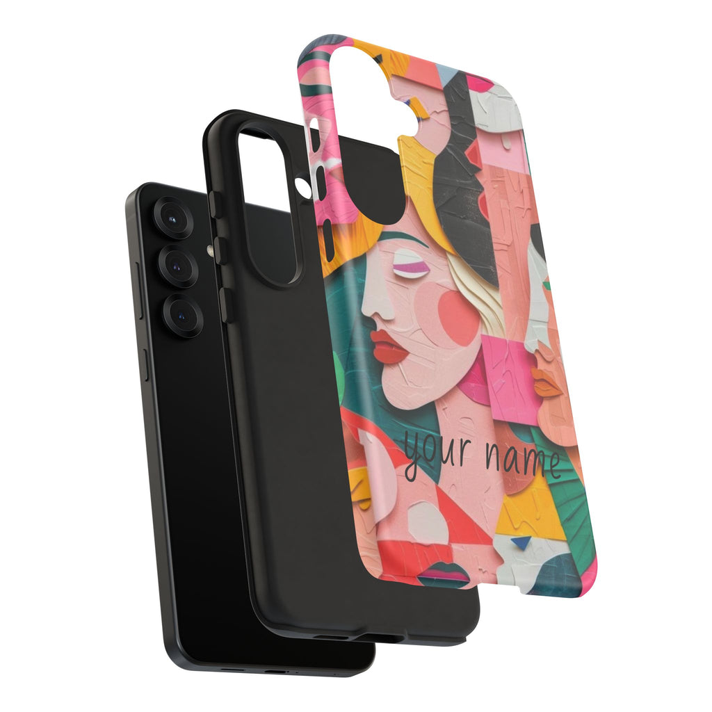 Abstract Faces Phone Case — Colorful Pop Art Personalized Tough Case