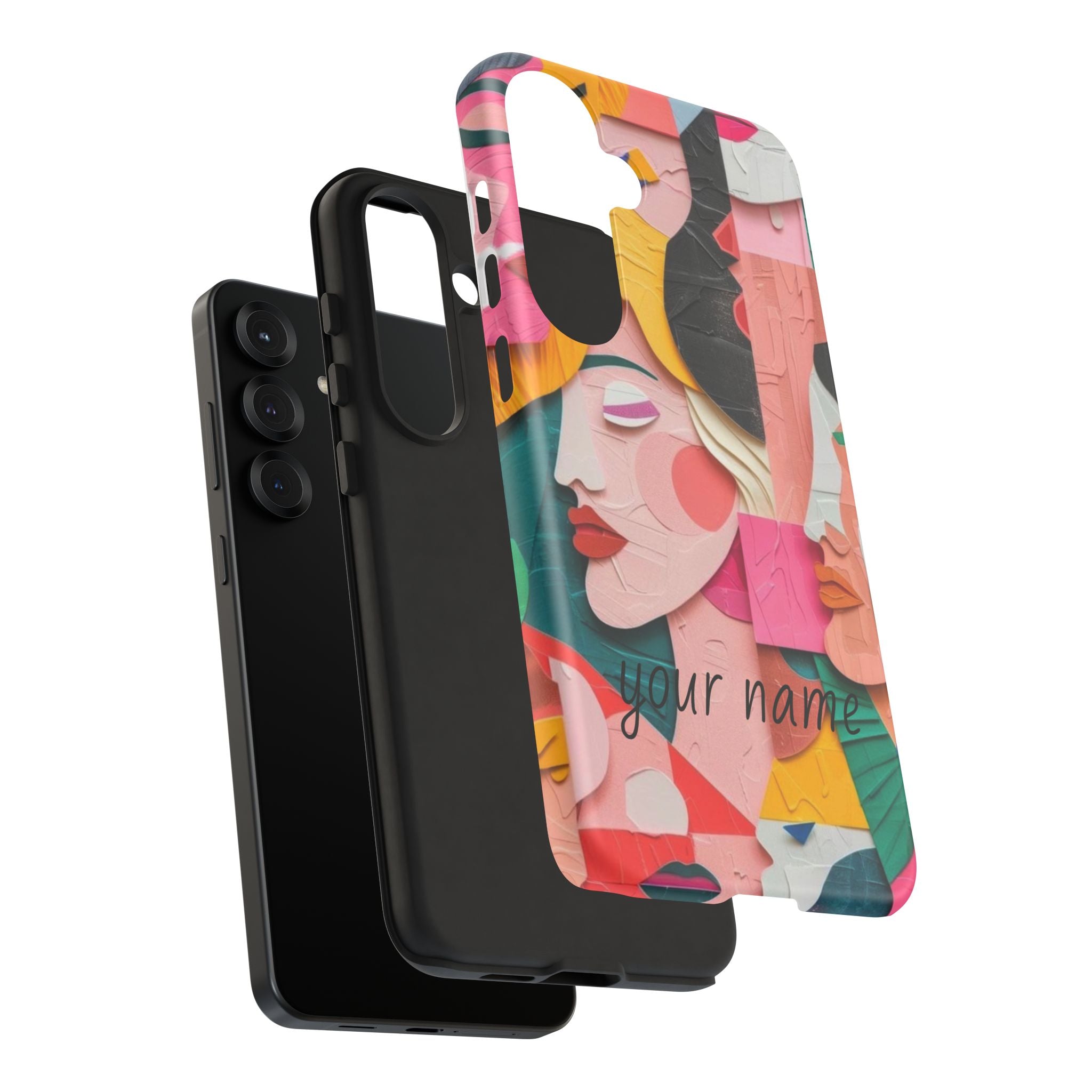 Abstract Faces Phone Case — Colorful Pop Art Personalized Tough Case