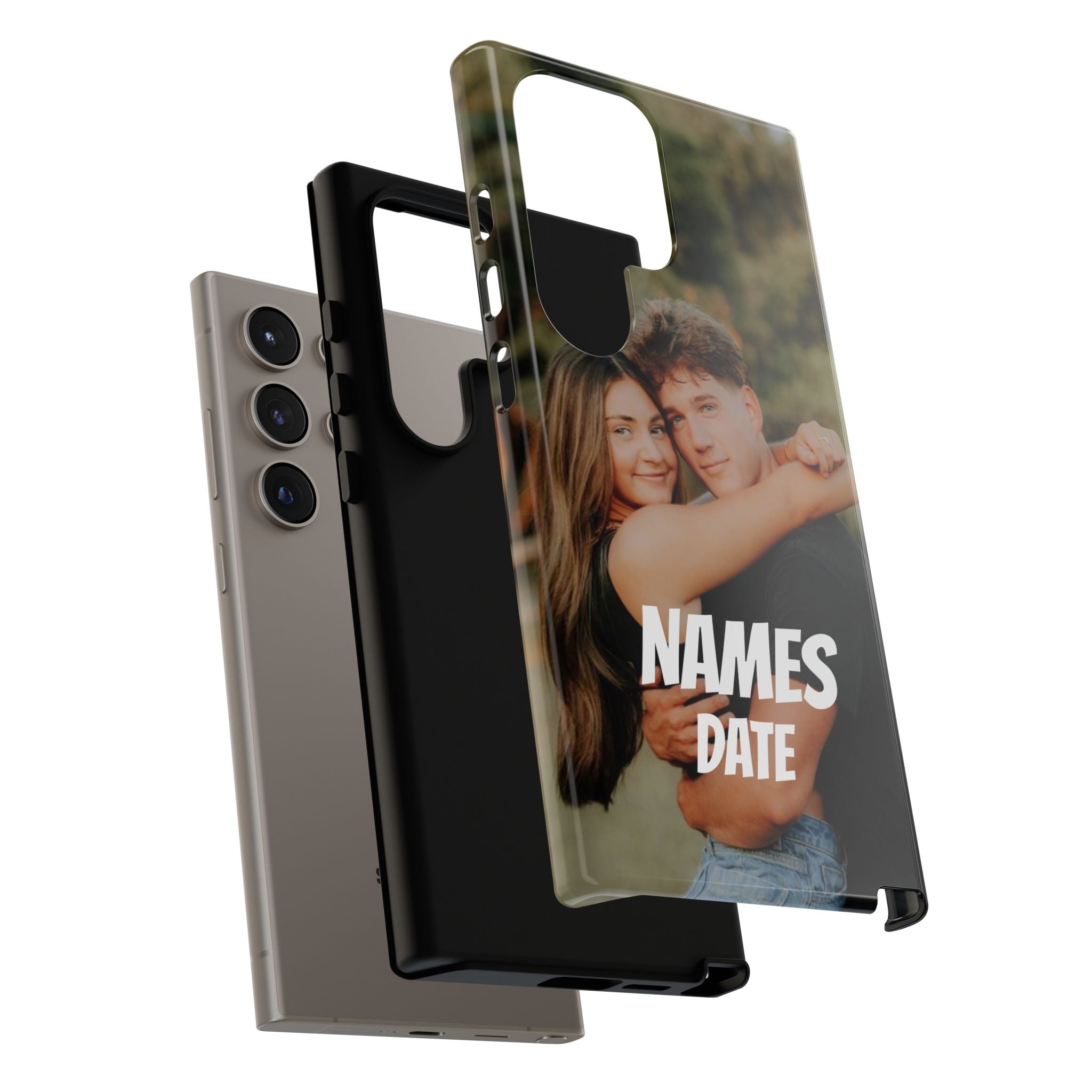 Personalized Photo Phone Case — Custom Couple Name & Date