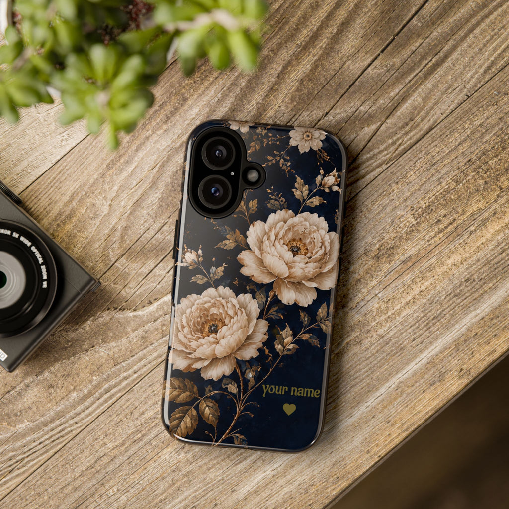Floral Phone Case — Personalized Vintage Rose Protective Case