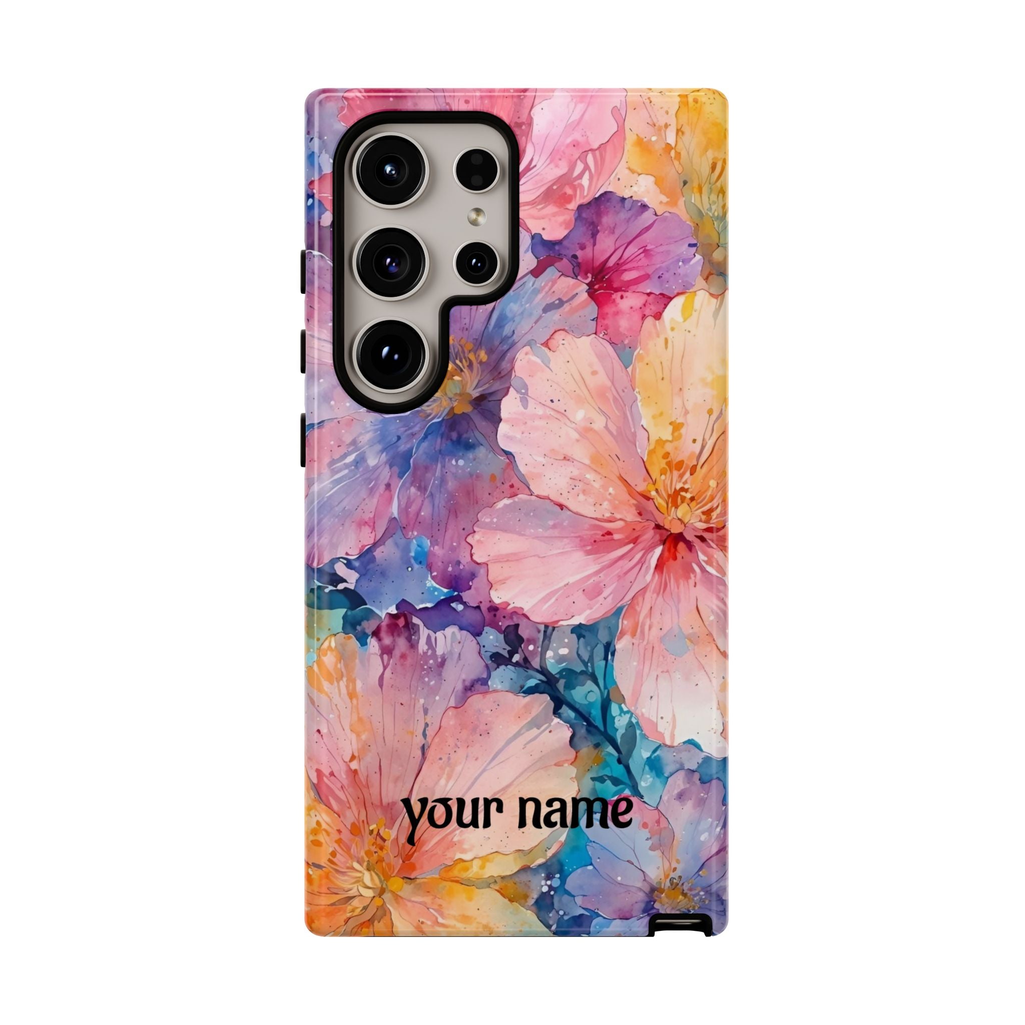 Floral  Tough Phone Case — Personalized 'your name' Garden Design