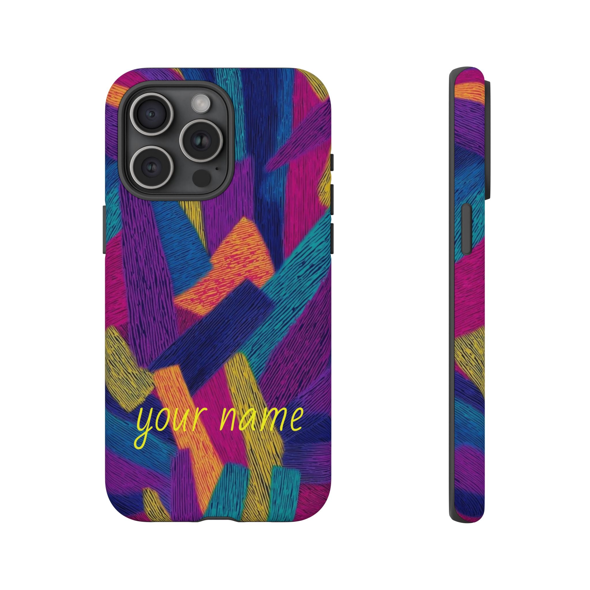 Personalized Colorful Abstract Phone Case — Custom 'your name' Design