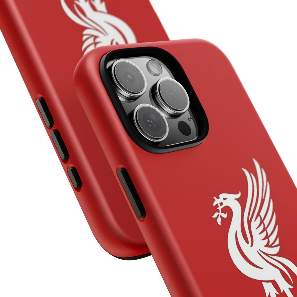 Personalized Red Phone Case — Liverbird Design with Custom Name