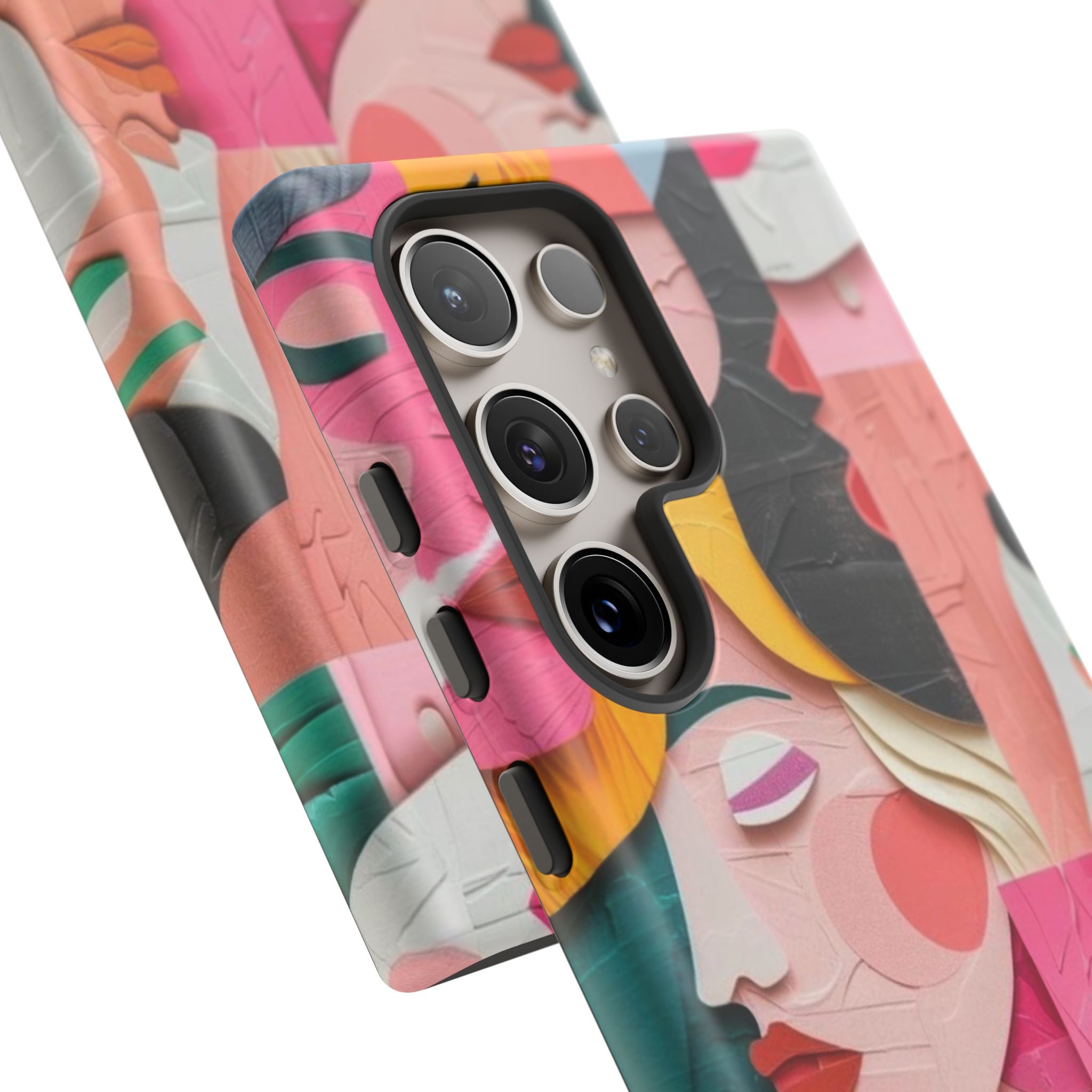 Abstract Faces Phone Case — Colorful Pop Art Personalized Tough Case