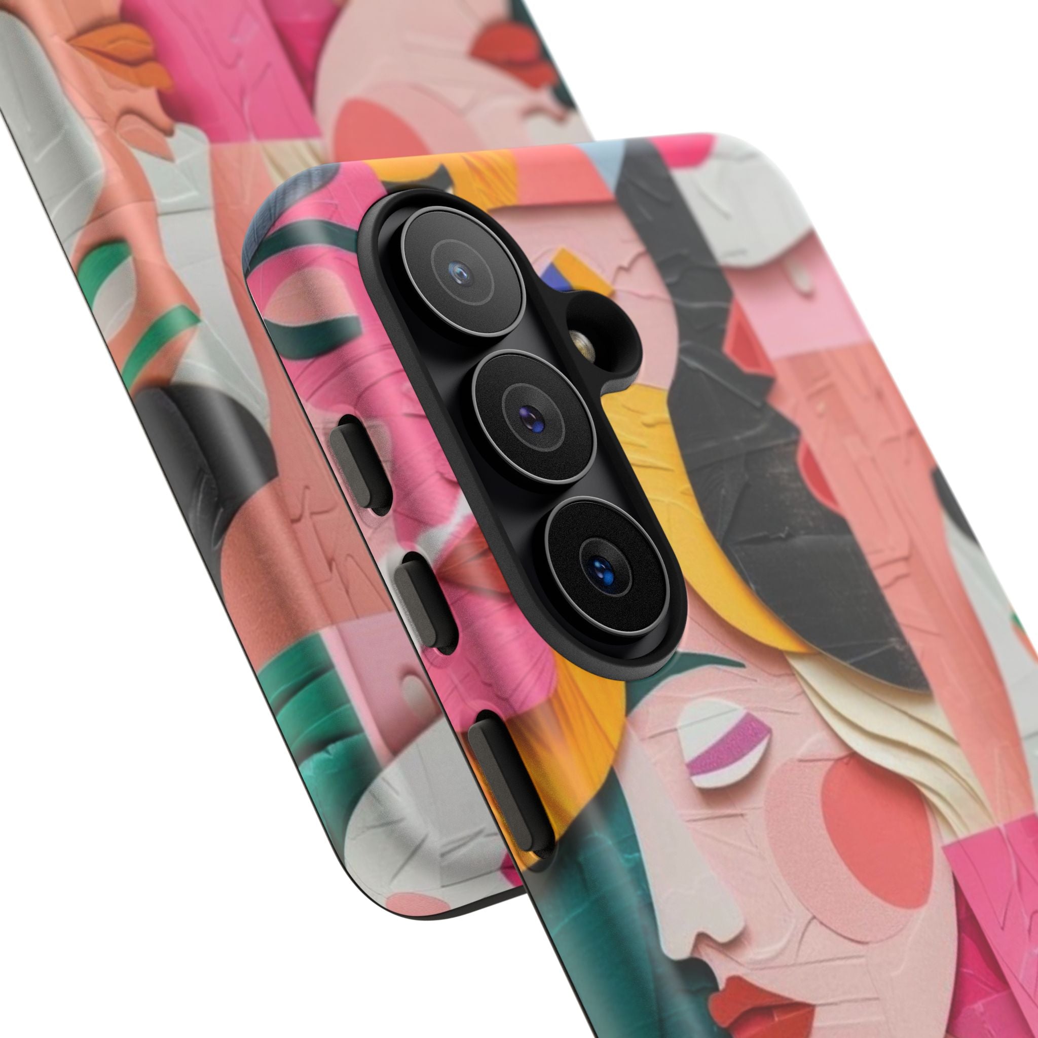 Abstract Faces Phone Case — Colorful Pop Art Personalized Tough Case
