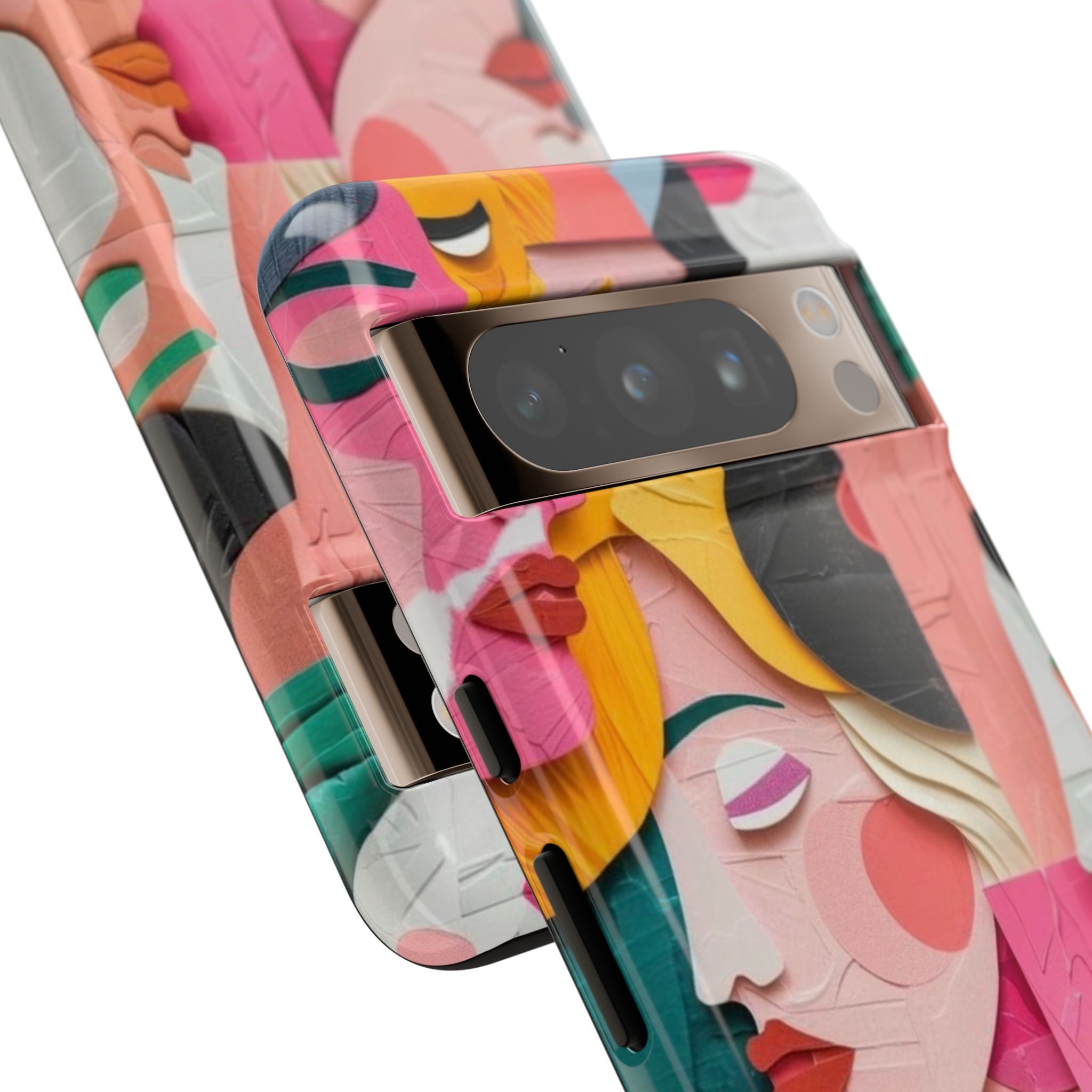 Abstract Faces Phone Case — Colorful Pop Art Personalized Tough Case