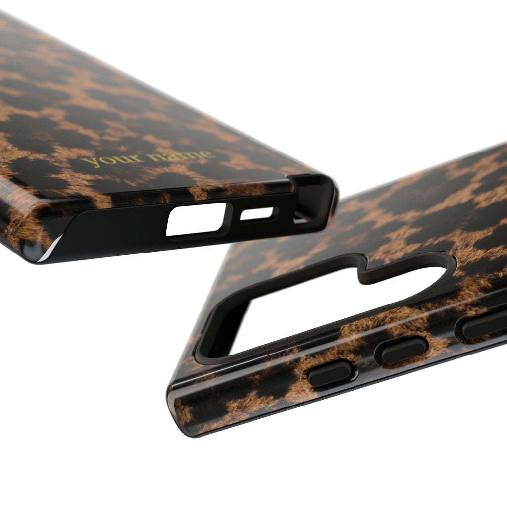 Leopard Print Phone Case — Personalized "your name" Monogram Tough Case