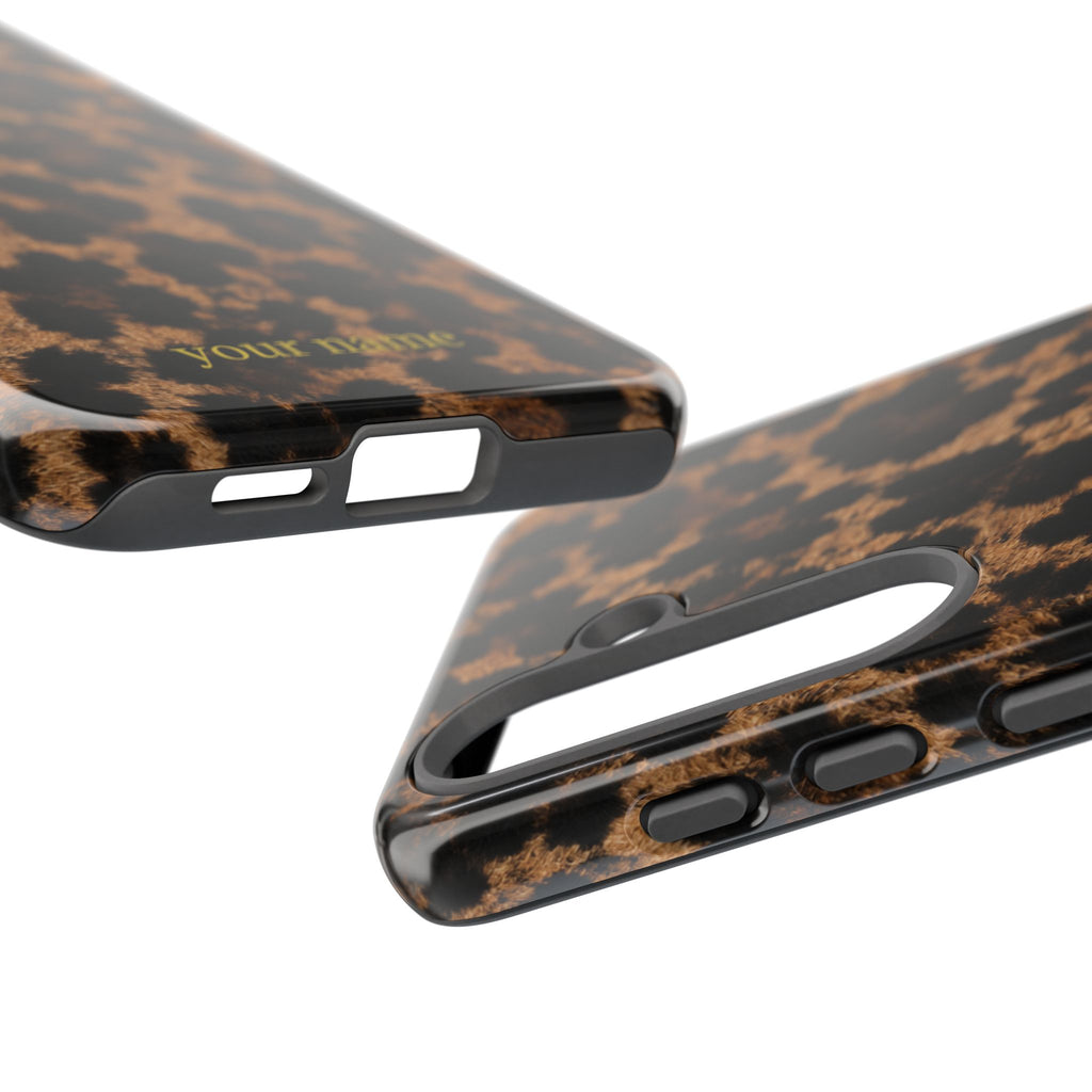 Leopard Print Phone Case — Personalized "your name" Monogram Tough Case