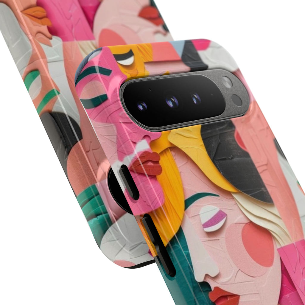 Abstract Faces Phone Case — Colorful Pop Art Personalized Tough Case