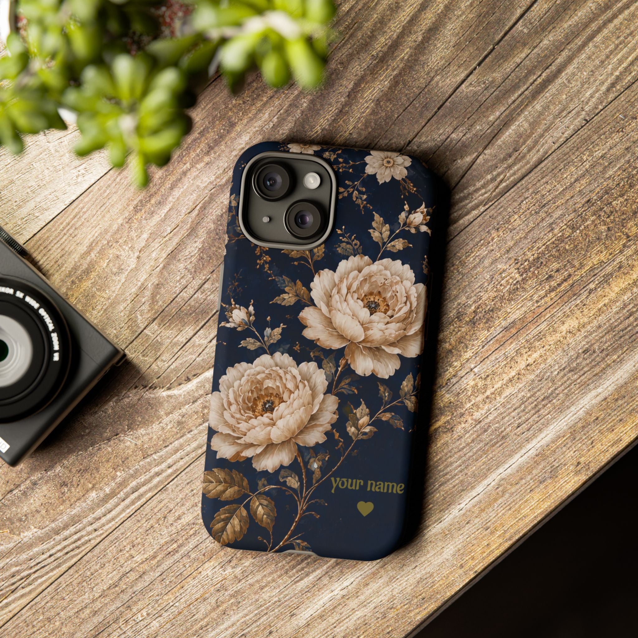 Floral Phone Case — Personalized Vintage Rose Protective Case