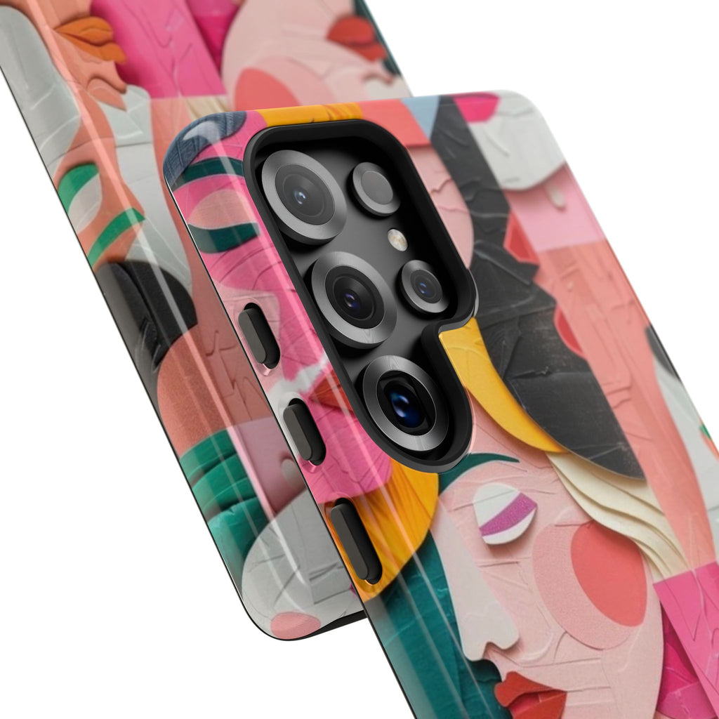 Abstract Faces Phone Case — Colorful Pop Art Personalized Tough Case