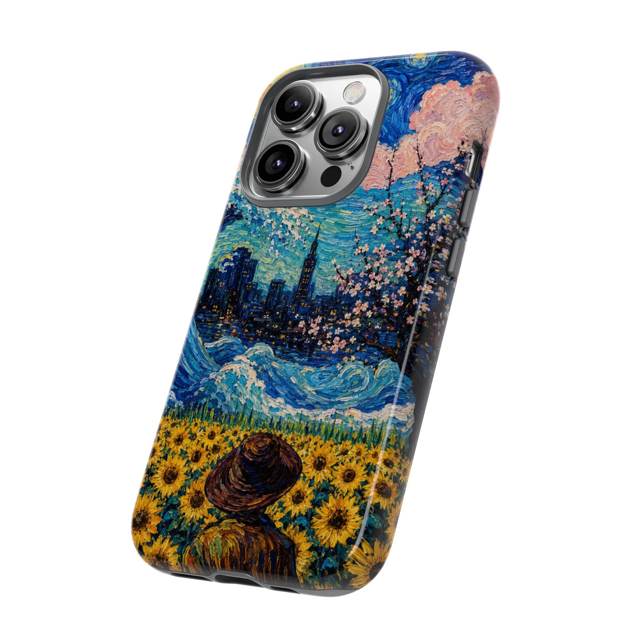 Starry Sunflower Phone Case — Van Gogh Inspired Art iPhone Cover