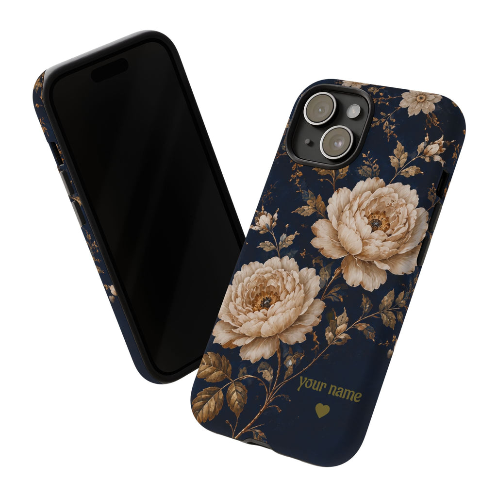 Floral Phone Case — Personalized Vintage Rose Protective Case