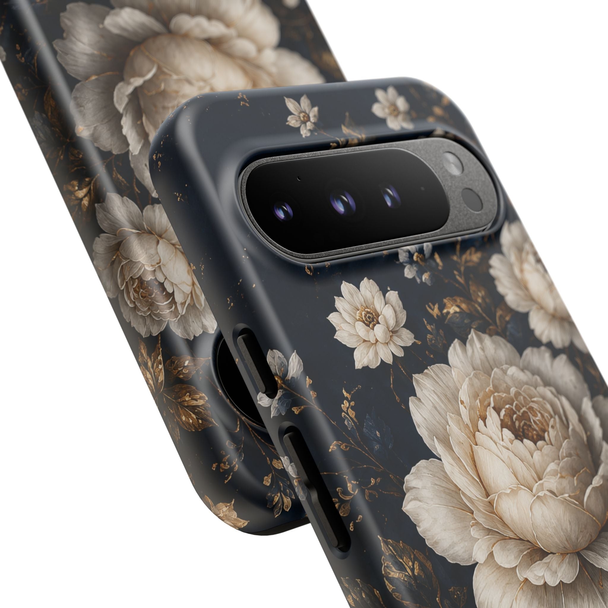 Floral Vintage Phone Case — Personalized "your name" Romantic Dark Peony