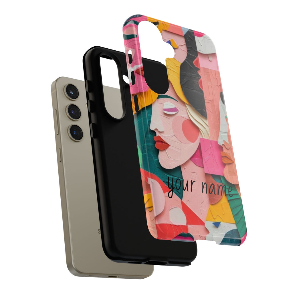 Abstract Faces Phone Case — Colorful Pop Art Personalized Tough Case