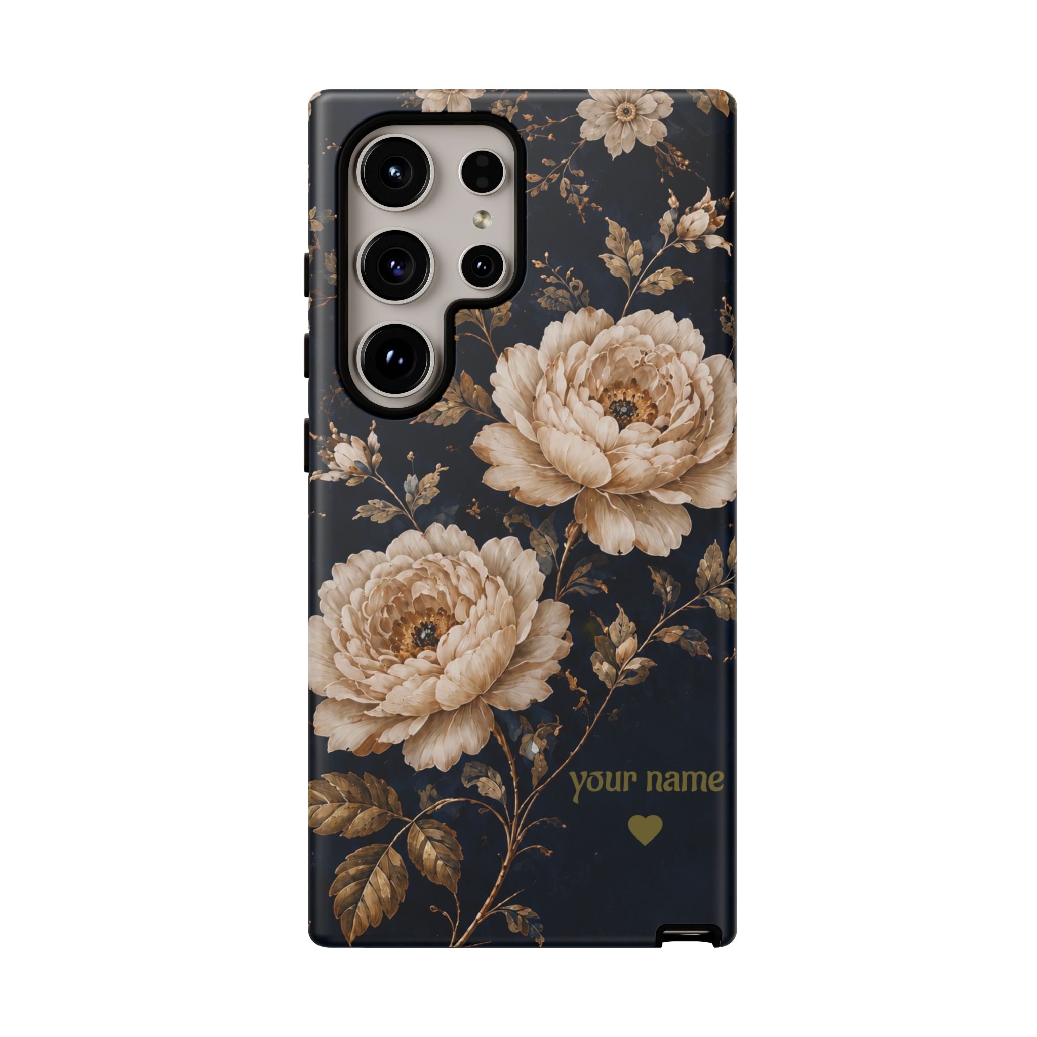 Floral Phone Case — Personalized Vintage Rose Protective Case