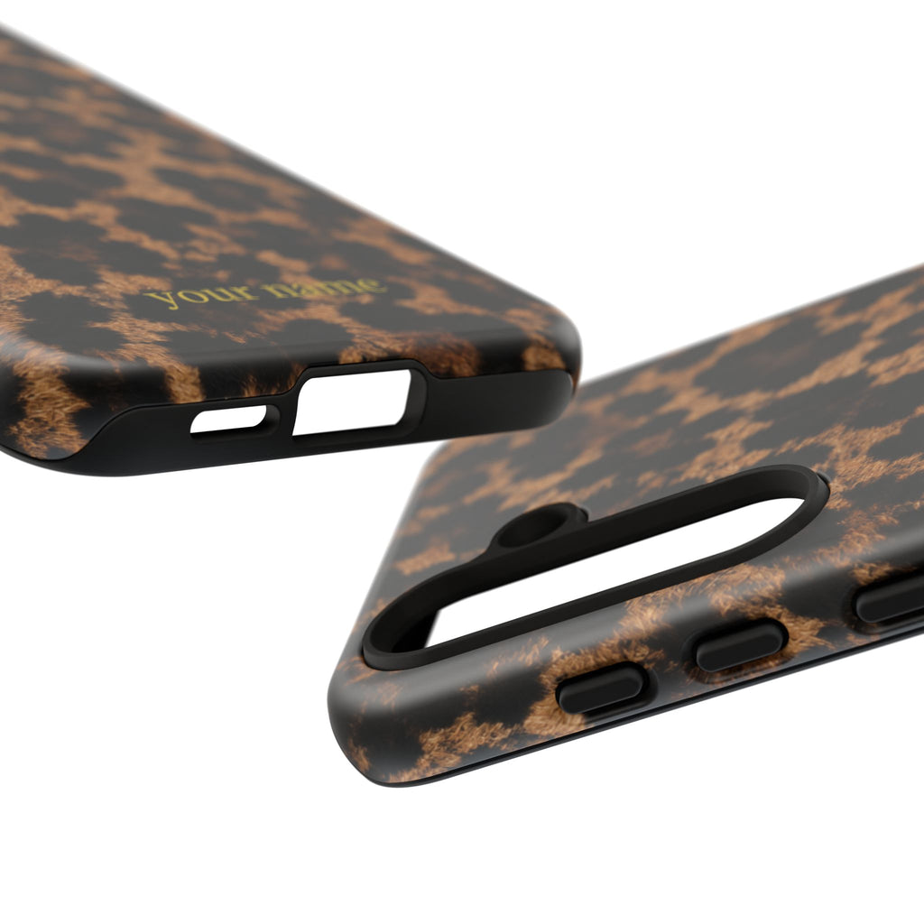 Leopard Print Phone Case — Personalized "your name" Monogram Tough Case
