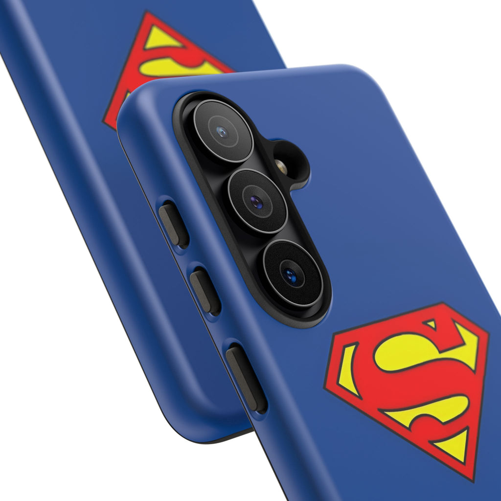 Personalized Superhero Phone Case — Custom Name Blue Protective Cover