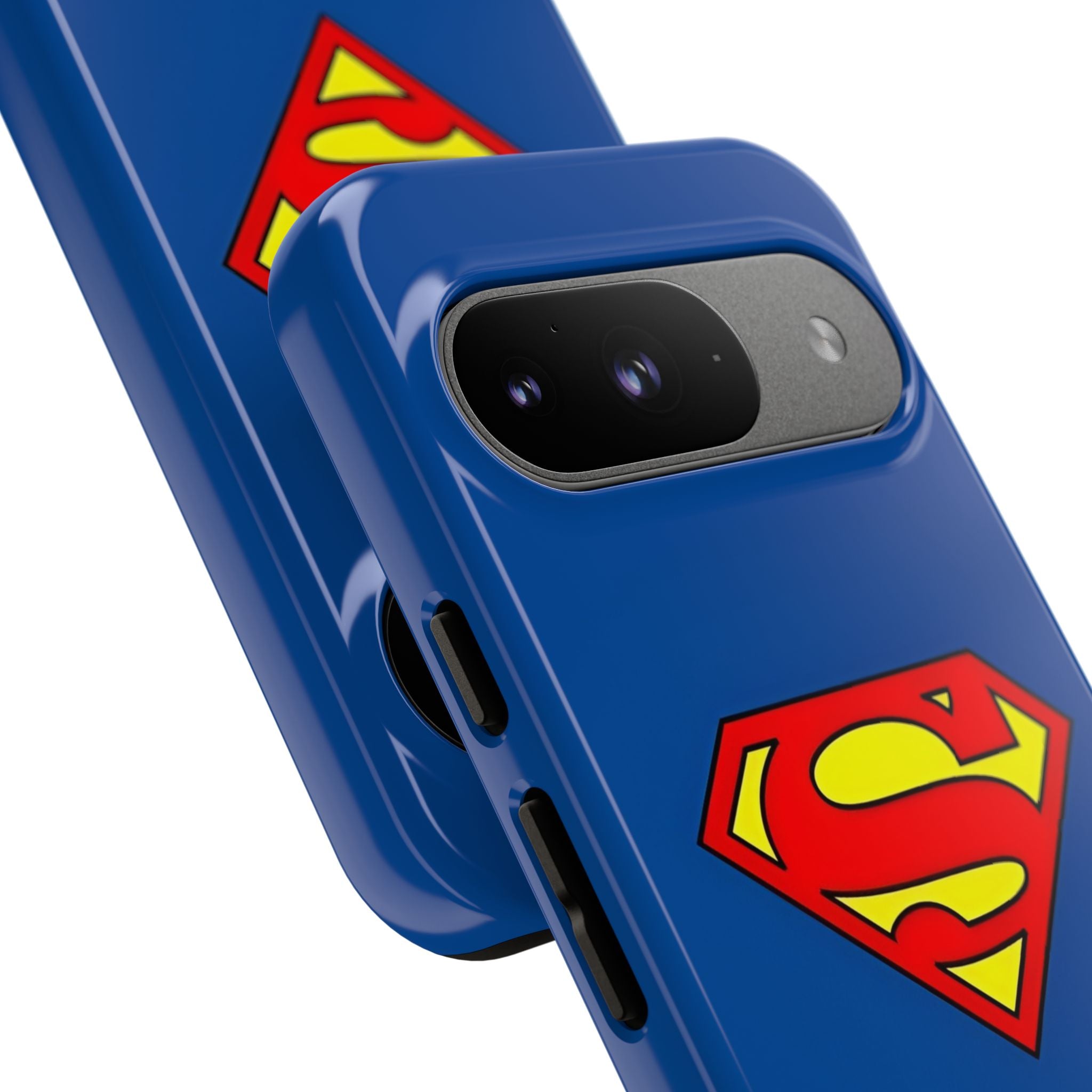 Personalized Superhero Phone Case — Custom Name Blue Protective Cover