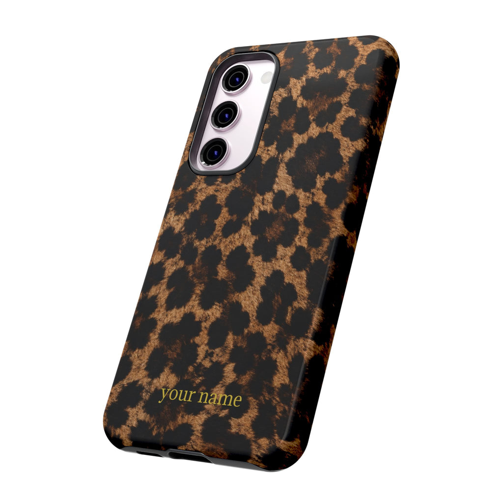 Leopard Print Phone Case — Personalized "your name" Monogram Tough Case