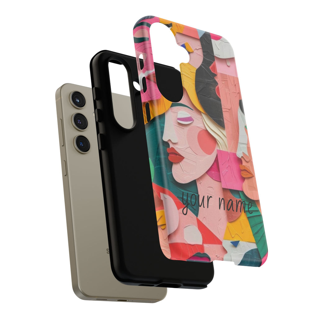 Abstract Faces Phone Case — Colorful Pop Art Personalized Tough Case