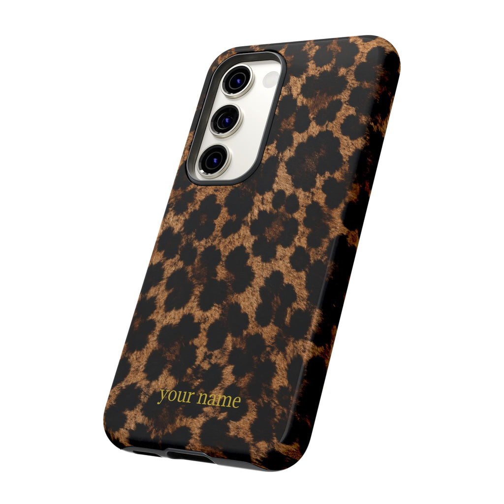 Leopard Print Phone Case — Personalized "your name" Monogram Tough Case