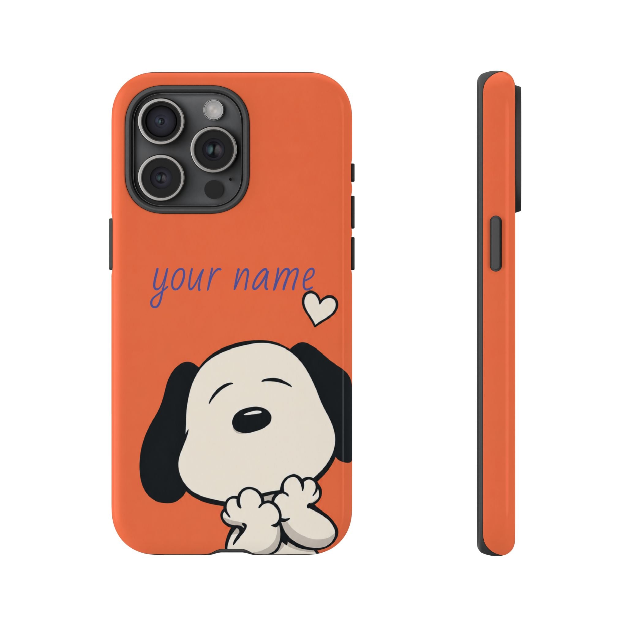 Personalized Cute Snoopy Dog Phone Case — Custom Name Protective iPhone Cover