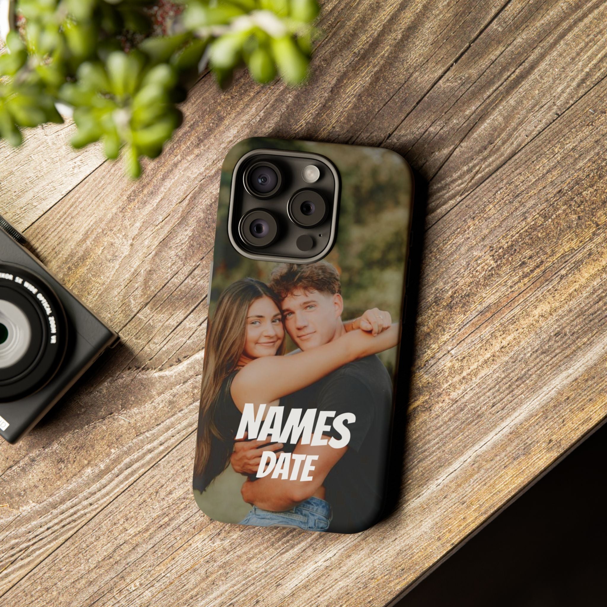 Personalized Photo Phone Case — Custom Couple Name & Date