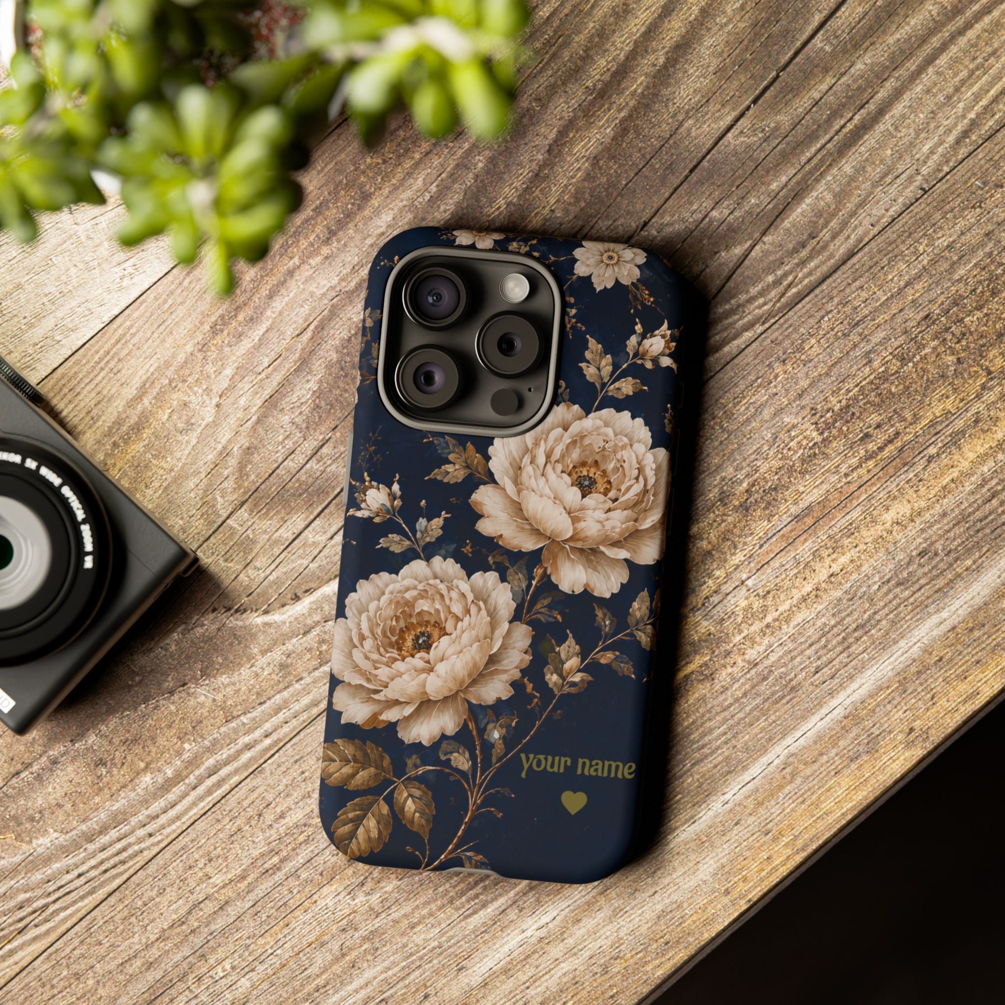 Floral Phone Case — Personalized Vintage Rose Protective Case