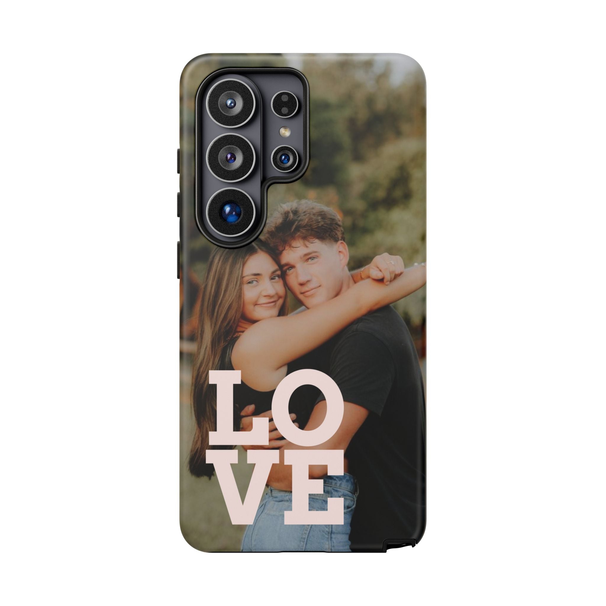 Personalized Photo Phone Case — 'LOVE' Couple Custom Tough Case
