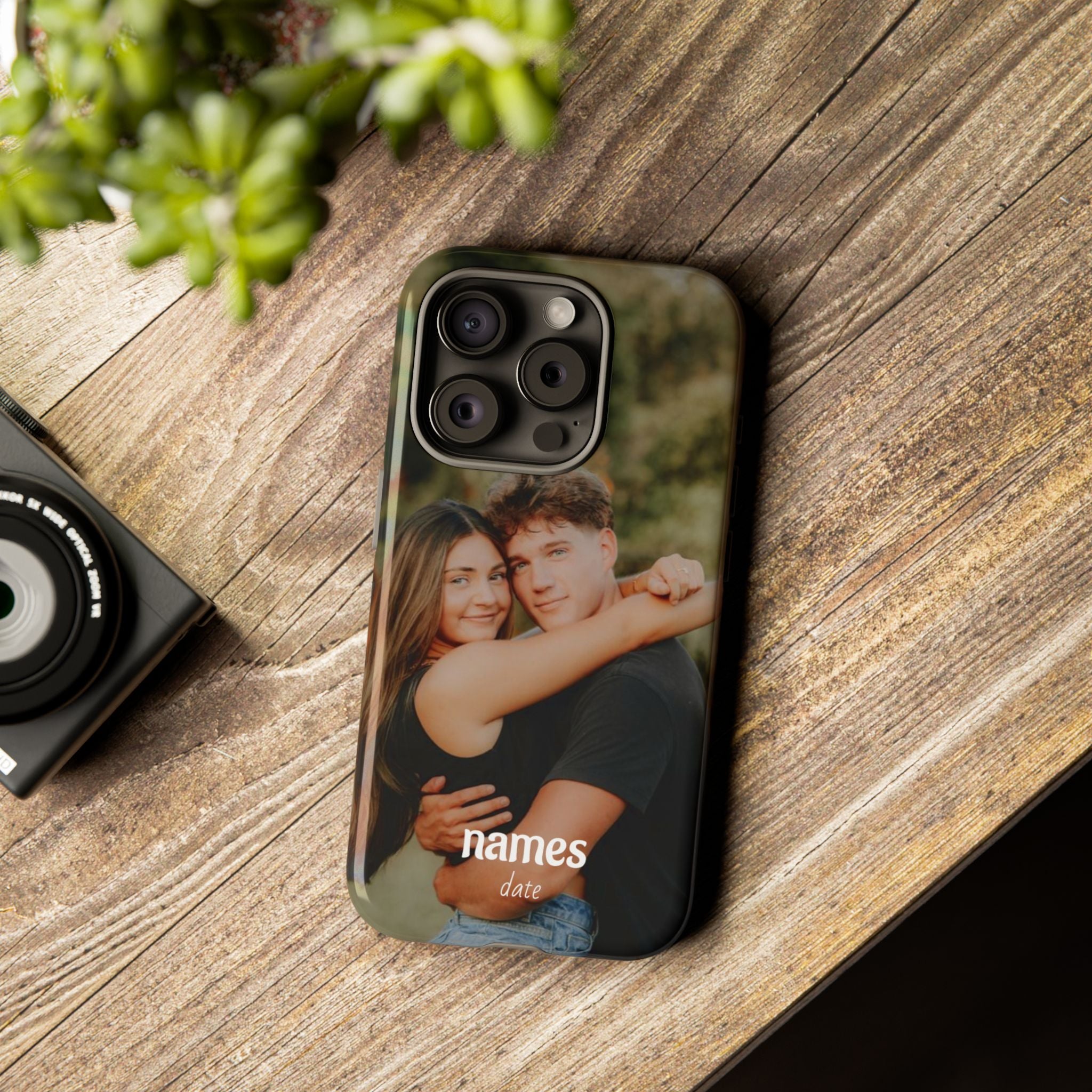 Personalized Photo Phone Case — Custom Couple Name & Date
