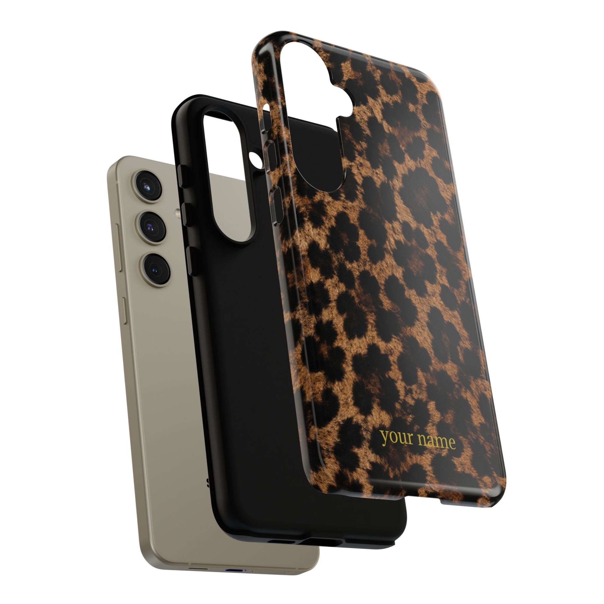 Leopard Print Phone Case — Personalized "your name" Monogram Tough Case