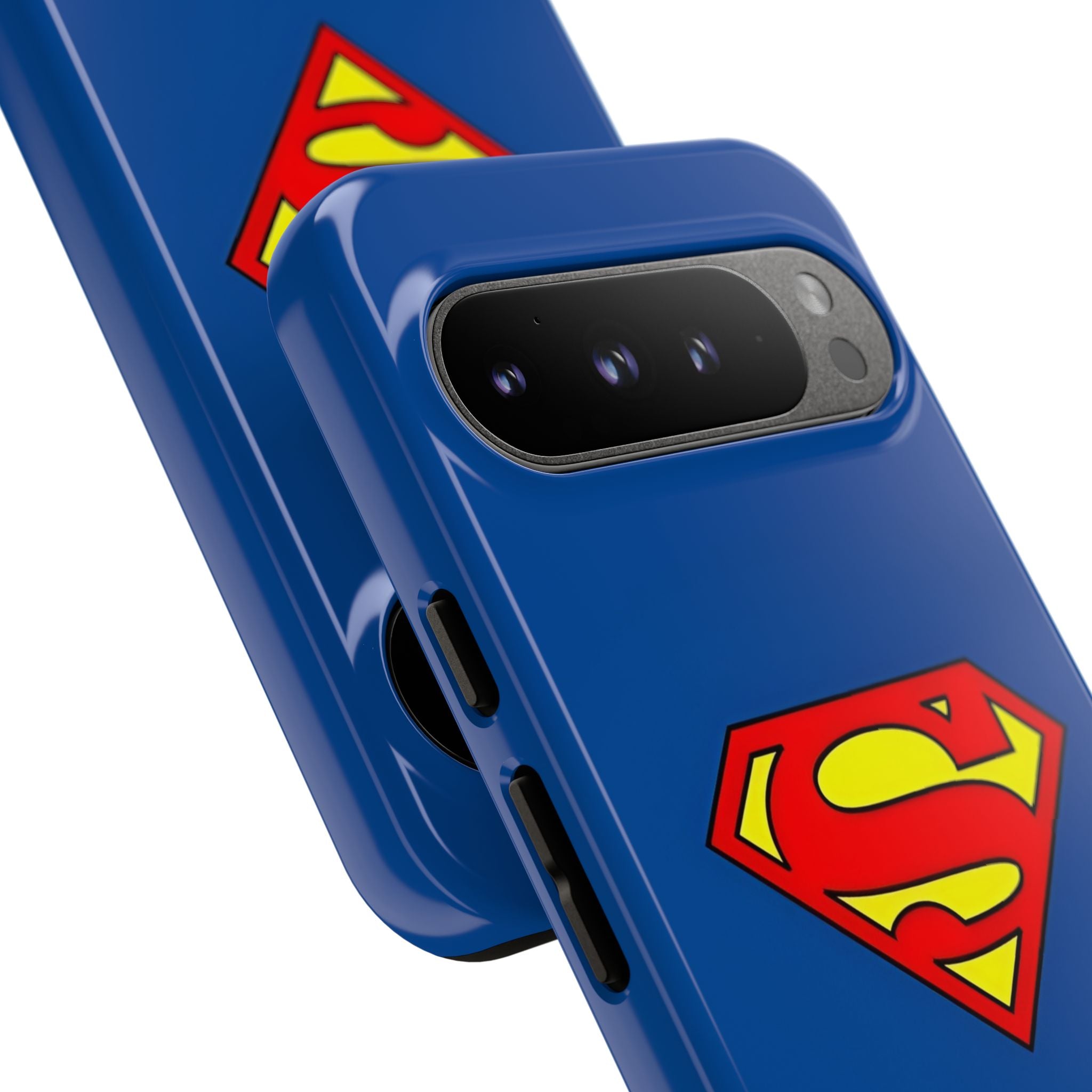 Personalized Superhero Phone Case — Custom Name Blue Protective Cover