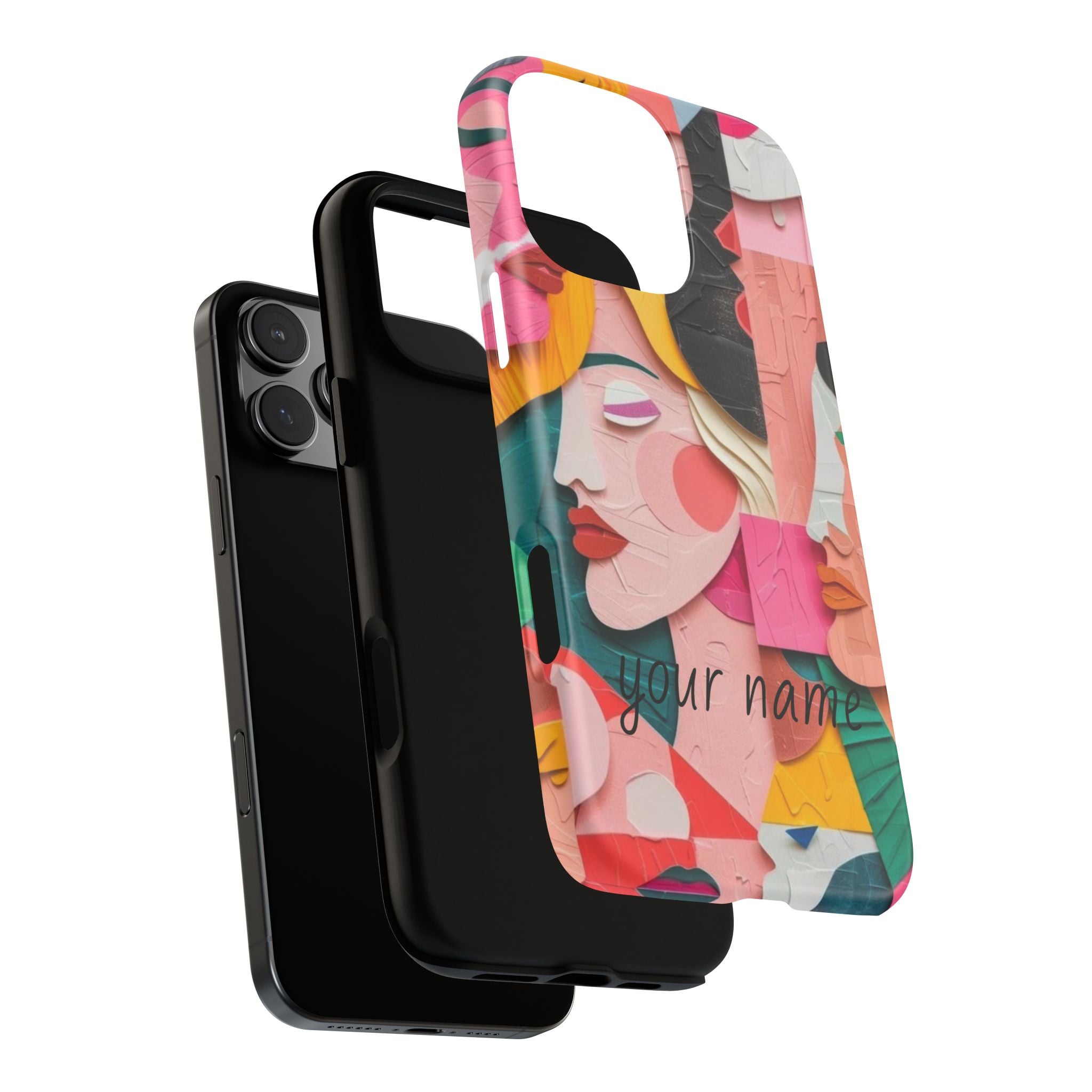 Abstract Faces Phone Case — Colorful Pop Art Personalized Tough Case