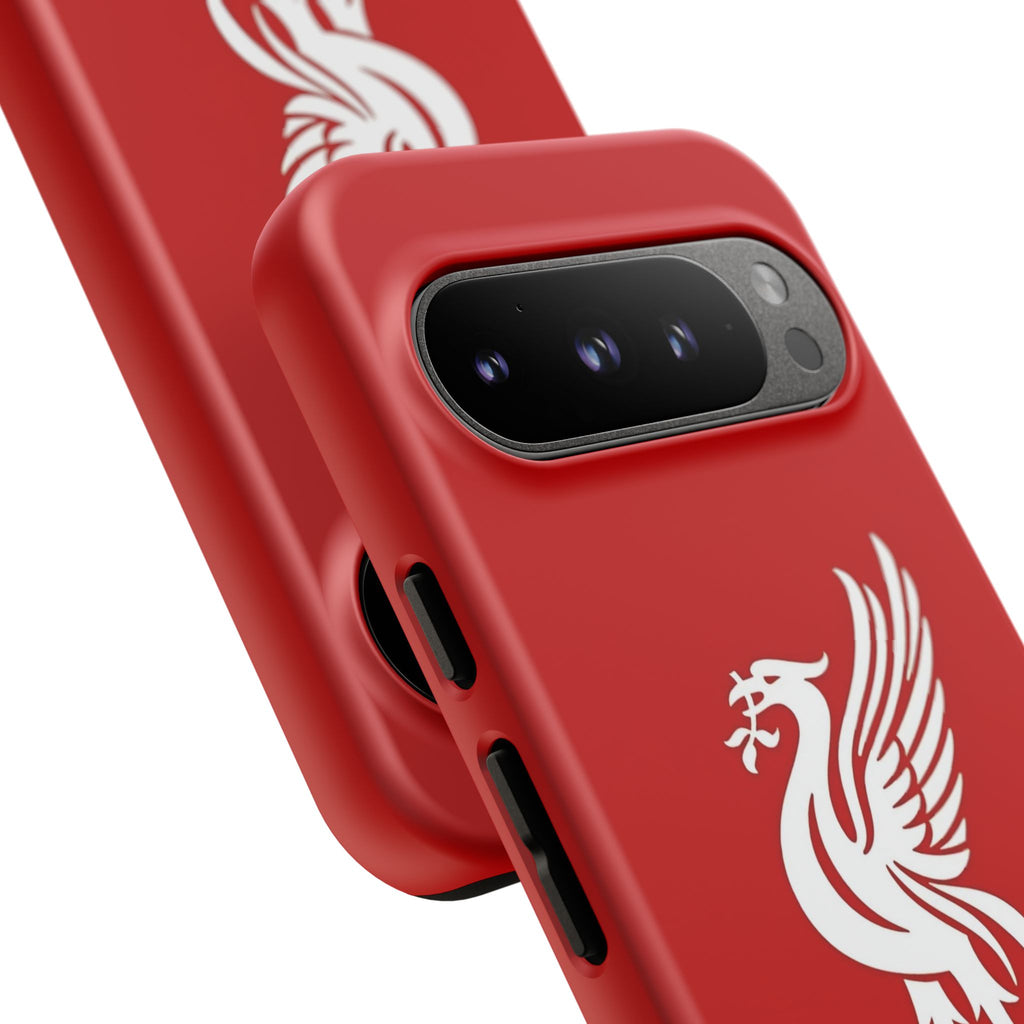 Personalized Red Phone Case — Liverbird Design with Custom Name