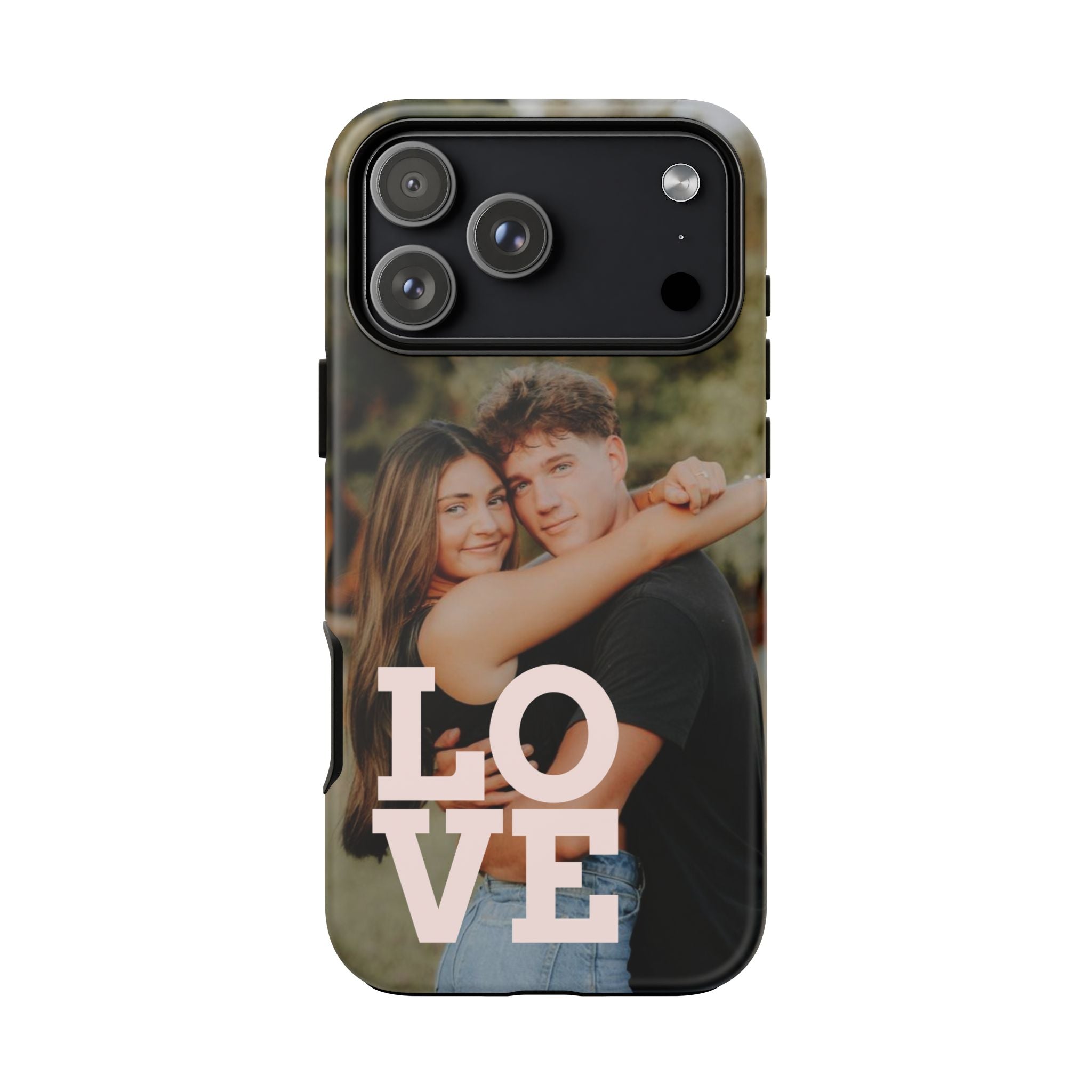 Personalized Photo Phone Case — 'LOVE' Couple Custom Tough Case