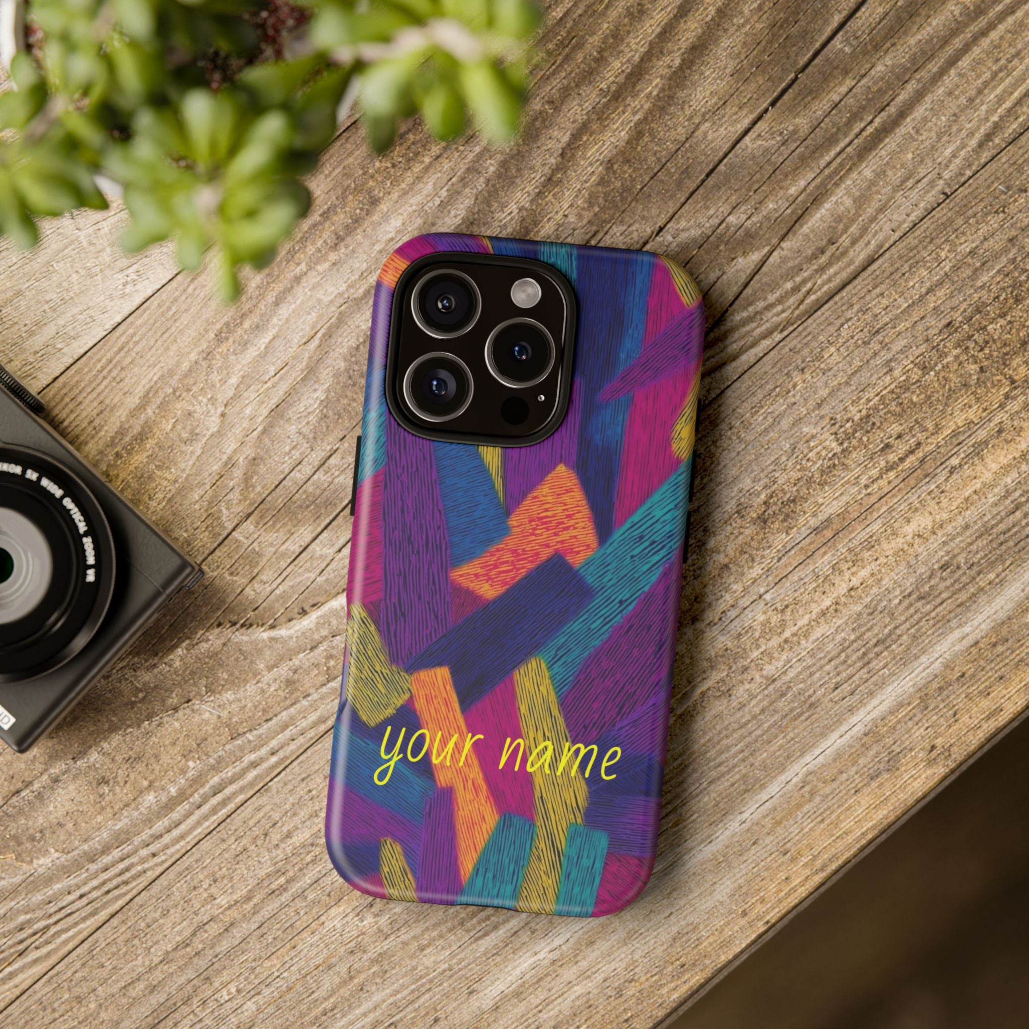 Personalized Colorful Abstract Phone Case — Custom 'your name' Design