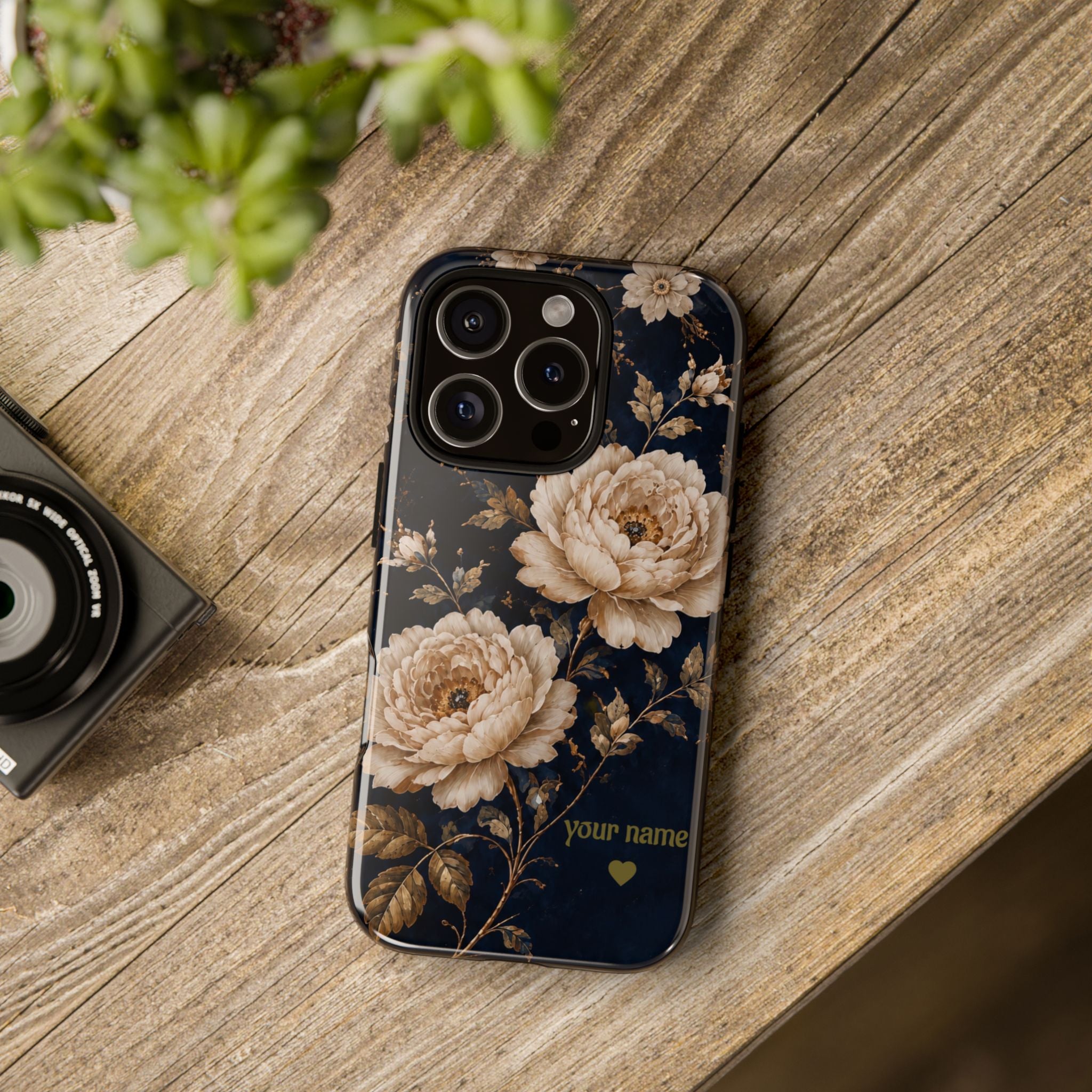 Floral Phone Case — Personalized Vintage Rose Protective Case