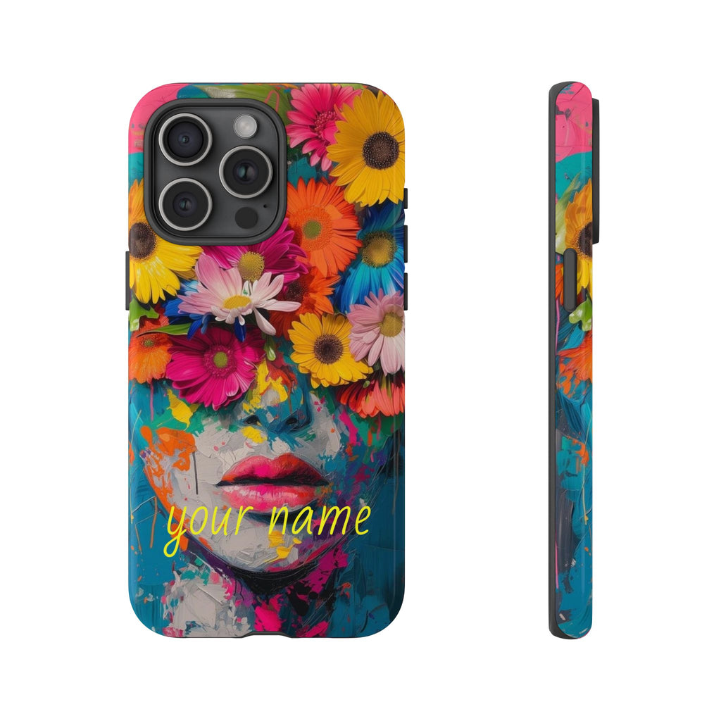 Floral Face Phone Case — Customizable Colorful Portrait iPhone Case