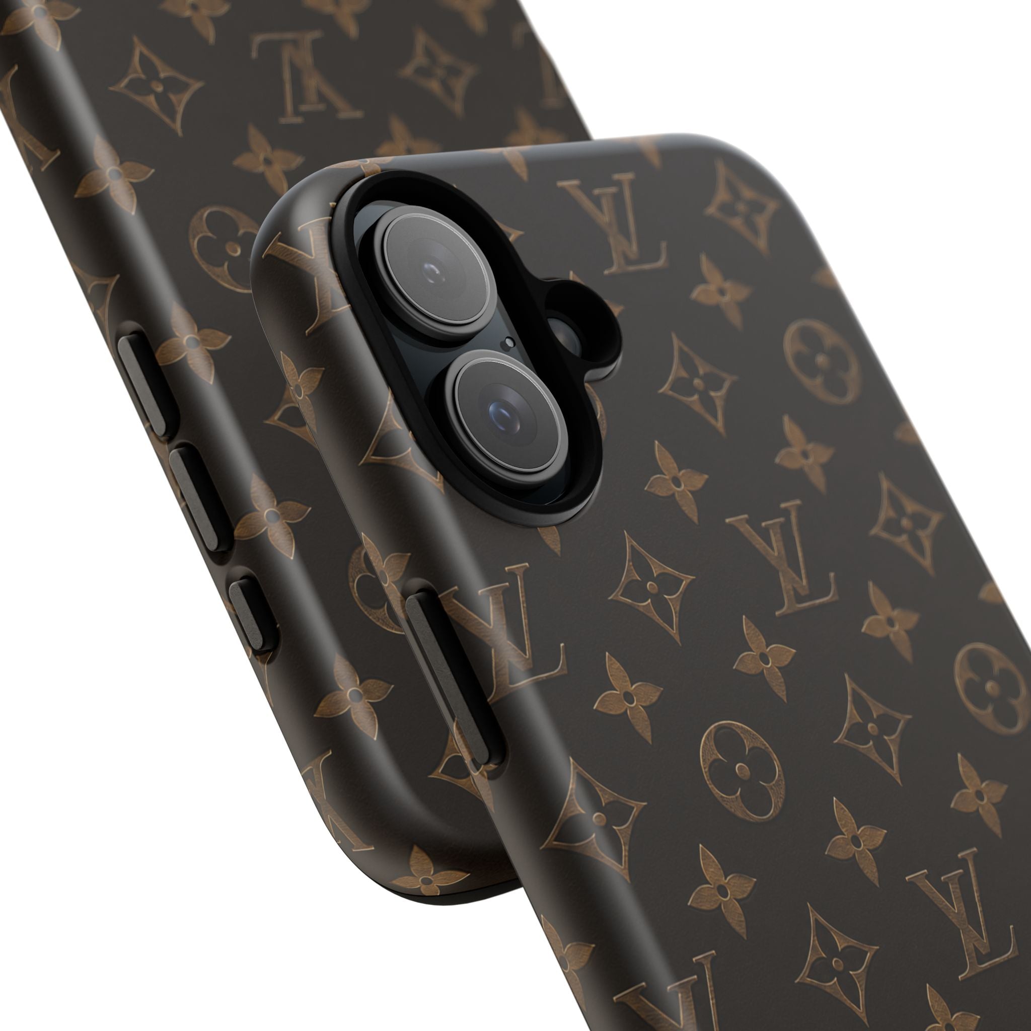 Luxury Monogram Phone Case — Customizable "your name" Brown Pattern