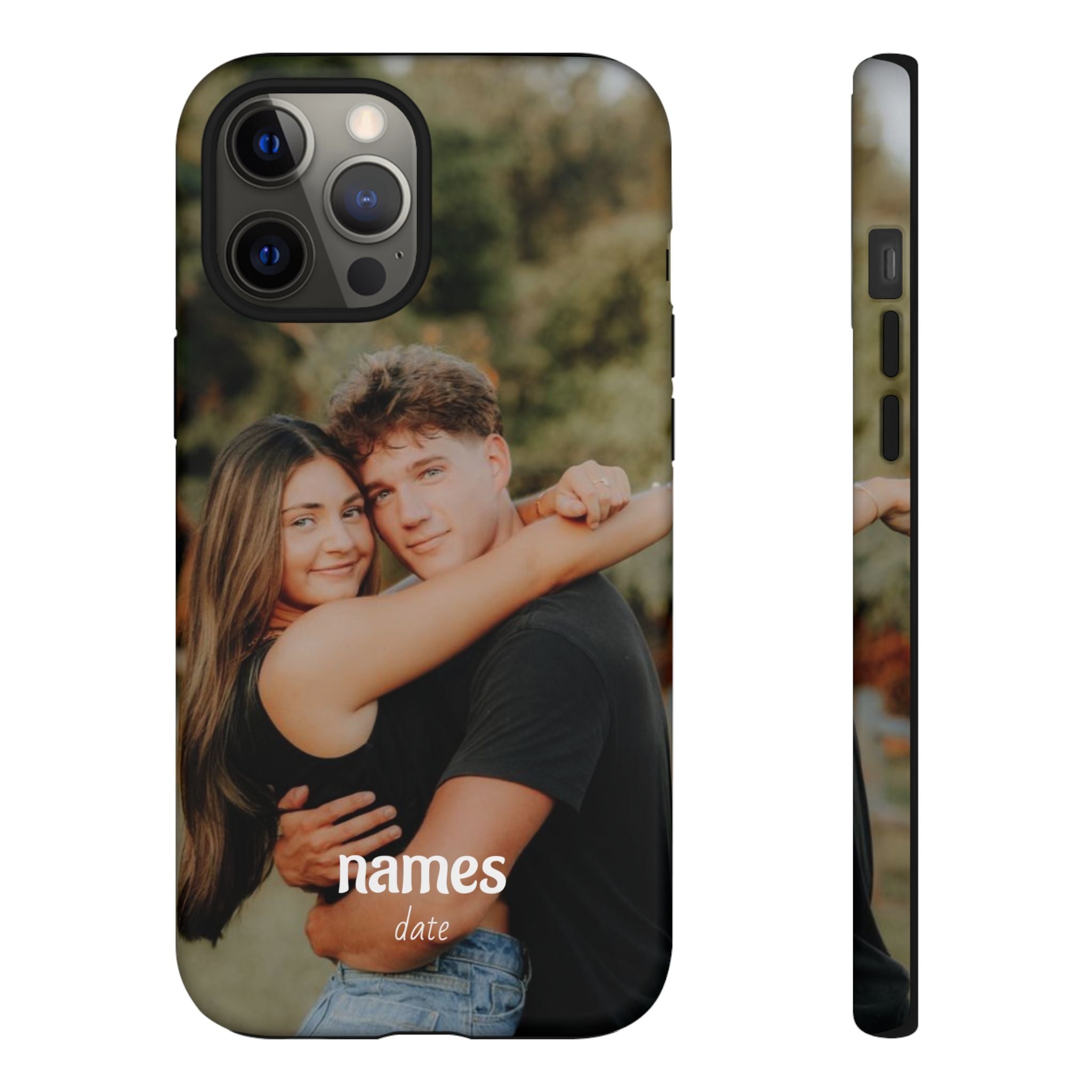 Personalized Photo Phone Case — Custom Couple Name & Date