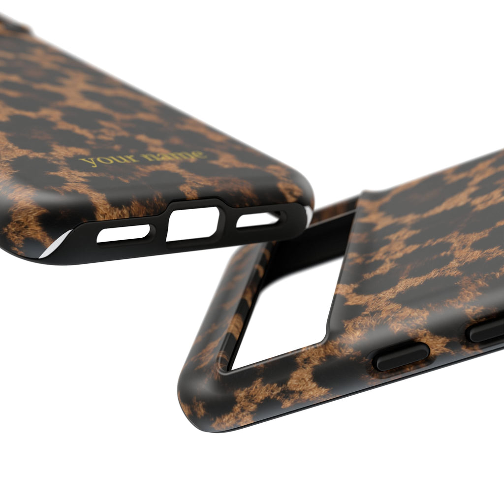 Leopard Print Phone Case — Personalized "your name" Monogram Tough Case
