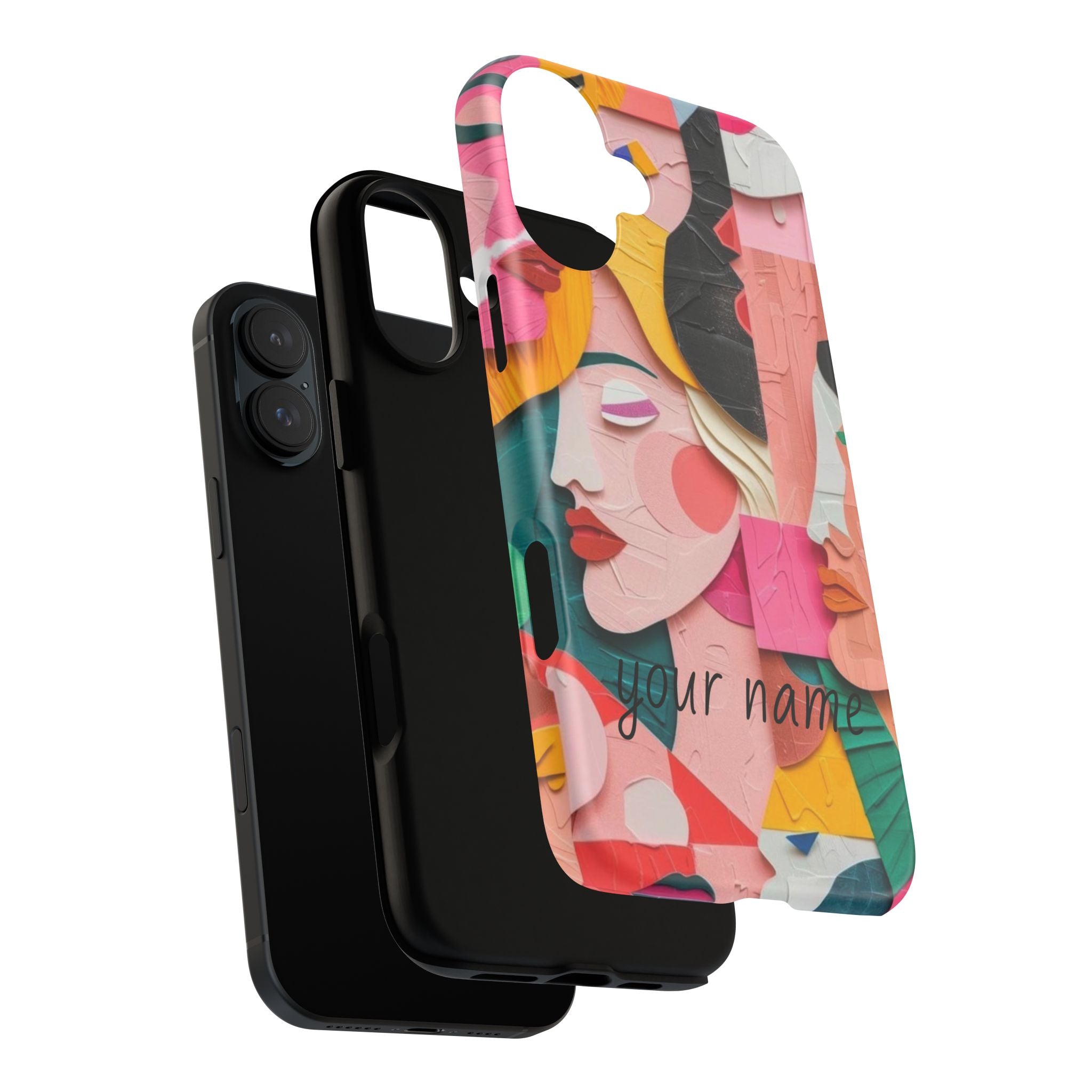 Abstract Faces Phone Case — Colorful Pop Art Personalized Tough Case