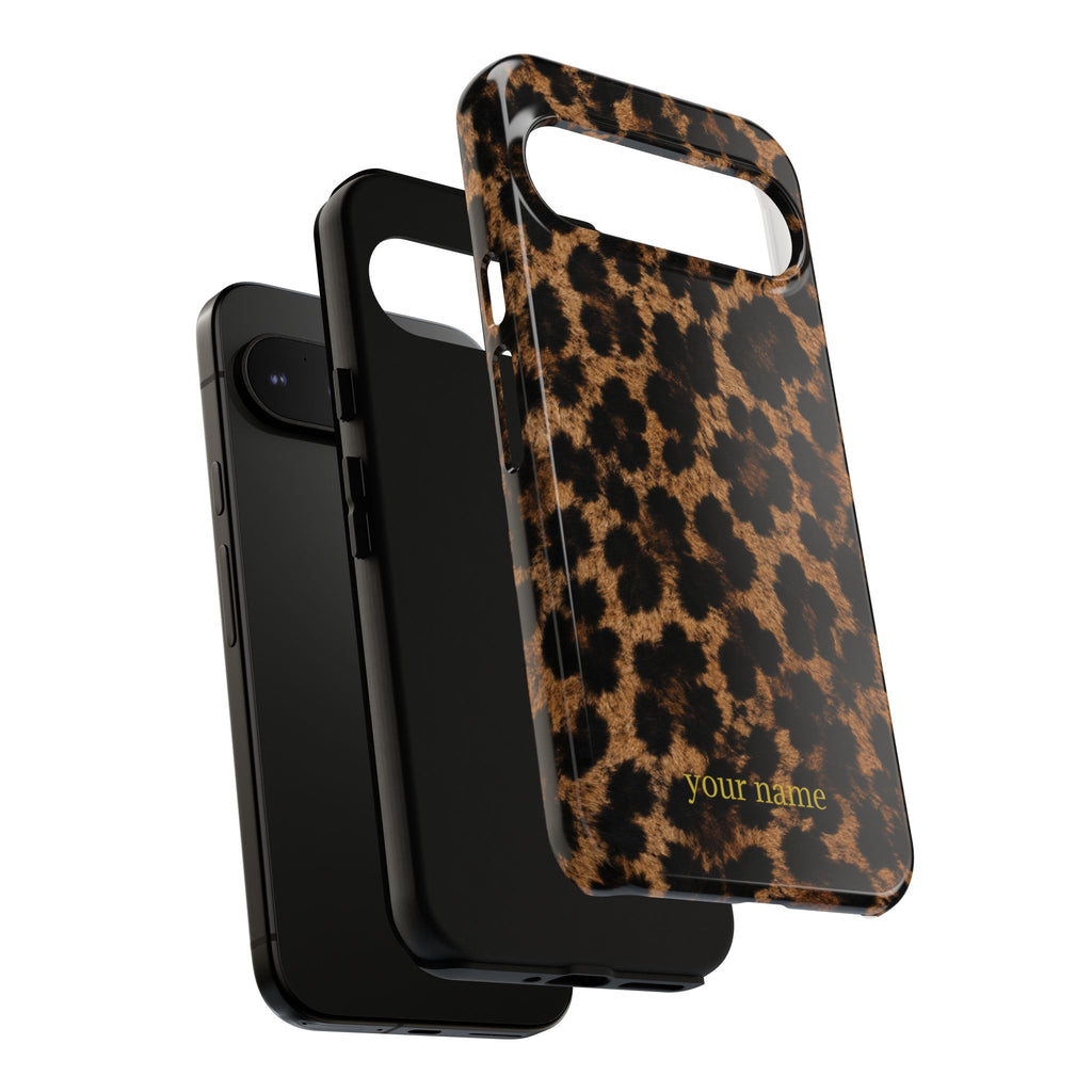 Leopard Print Phone Case — Personalized "your name" Monogram Tough Case