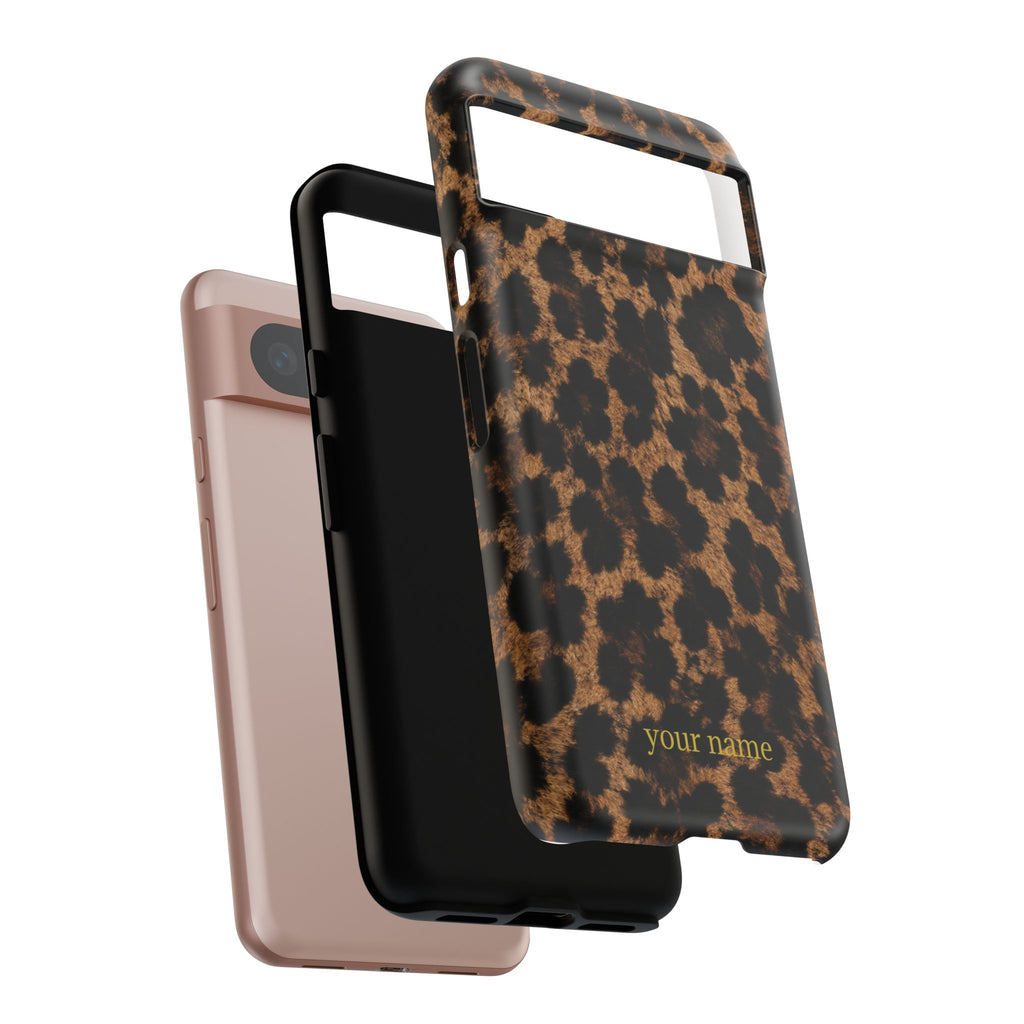 Leopard Print Phone Case — Personalized "your name" Monogram Tough Case