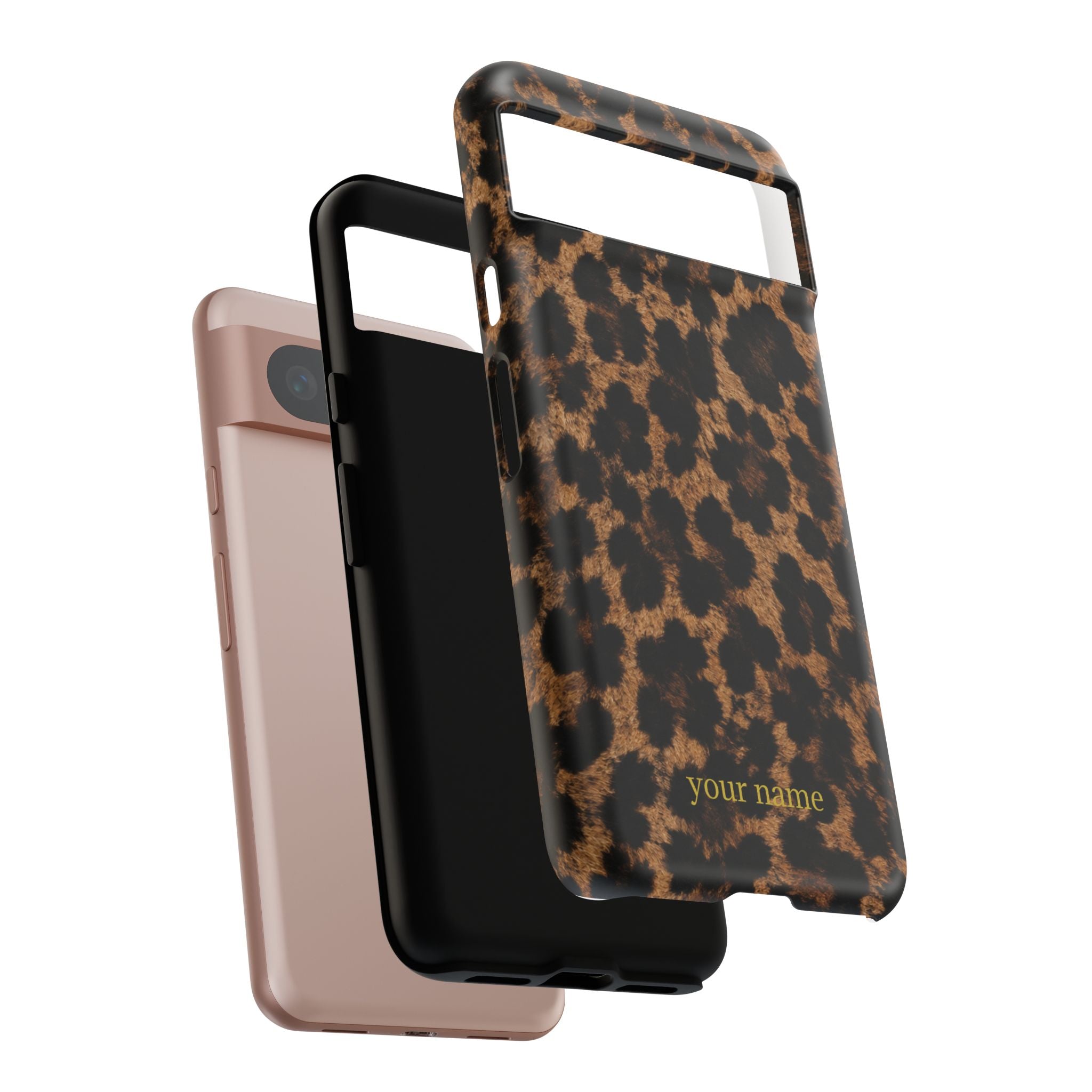 Leopard Print Phone Case — Personalized "your name" Monogram Tough Case