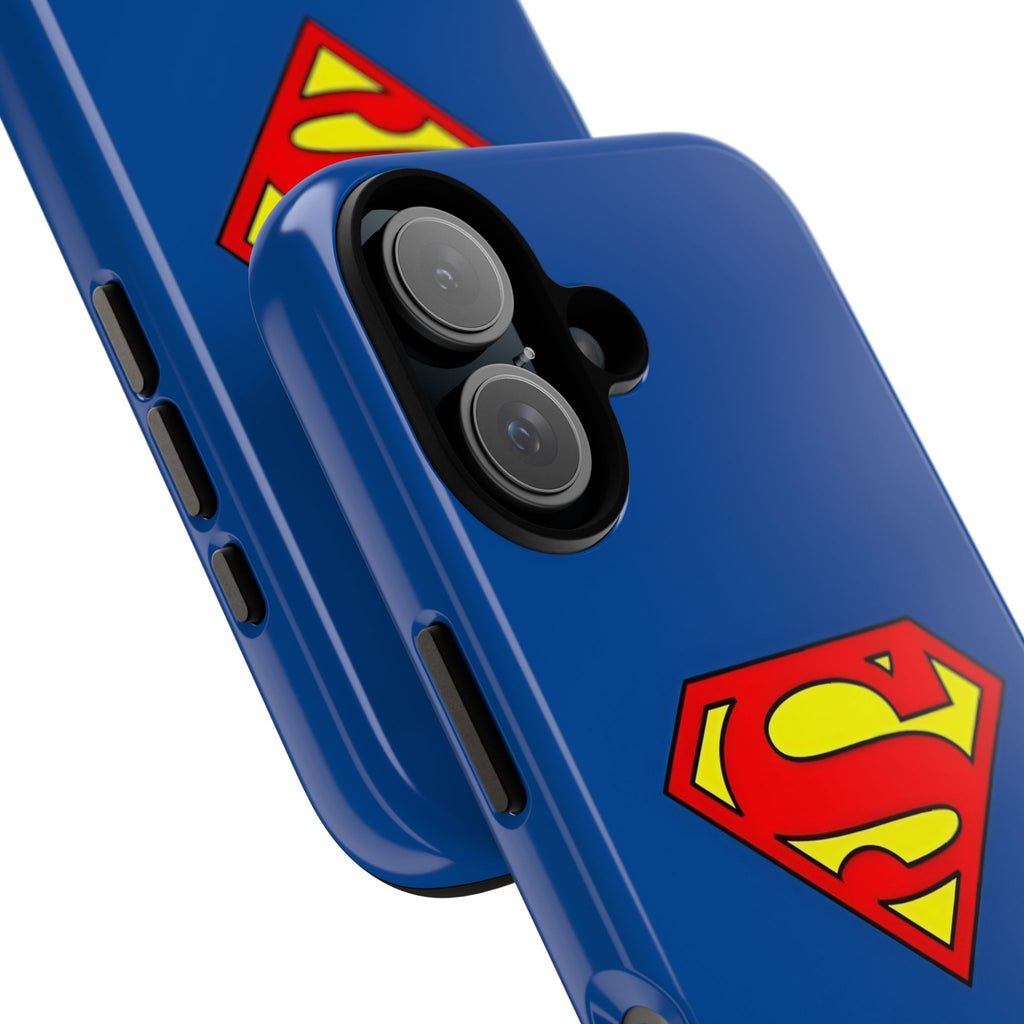 Personalized Superhero Phone Case — Custom Name Blue Protective Cover