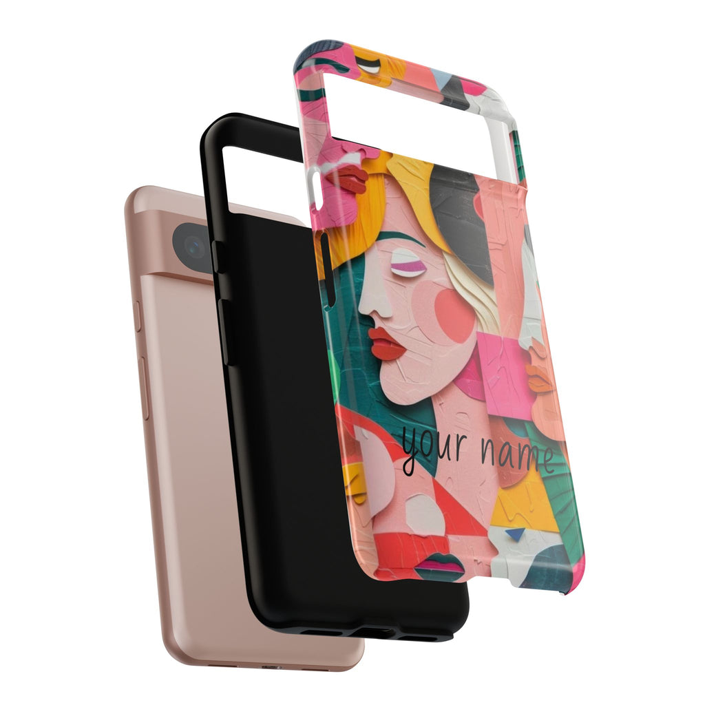 Abstract Faces Phone Case — Colorful Pop Art Personalized Tough Case
