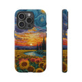 Sunflower Sunset Phone Case — Van Gogh Style Scenic Protective Cover